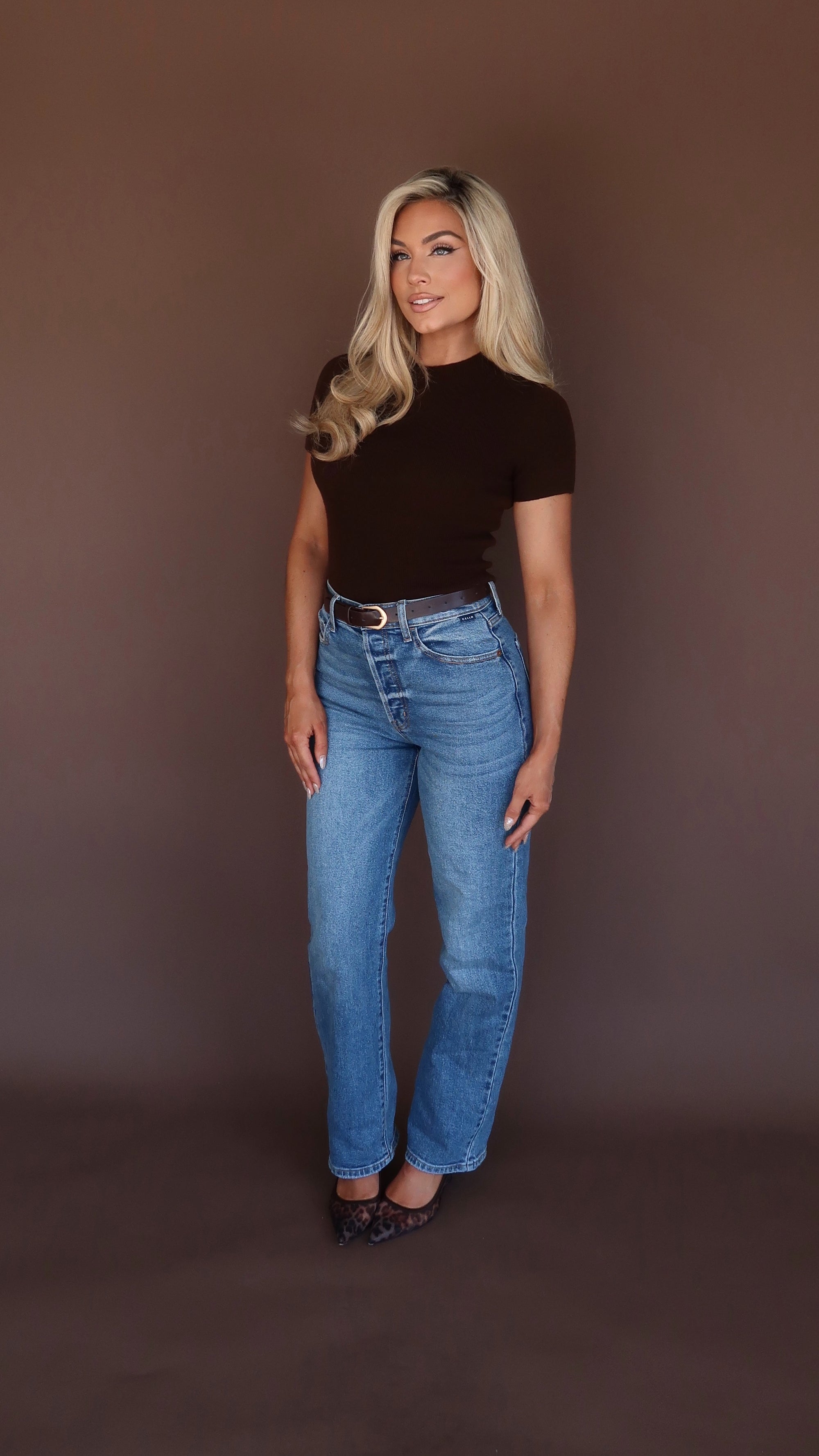 BUTTER SOFT SWEATER TOP CHOCOLATE