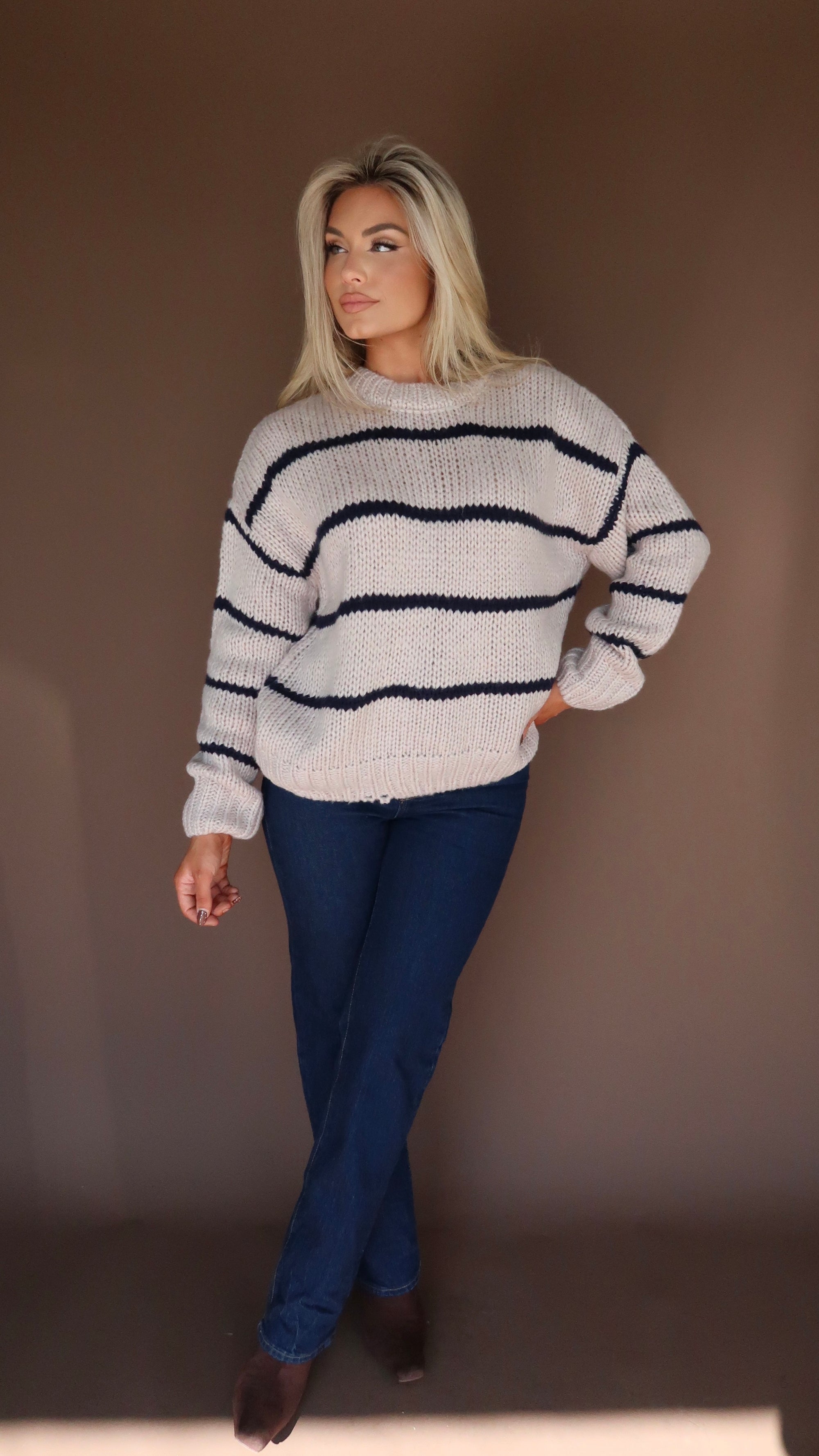 WOODLEY KNIT SWEATER BLACK/GREY