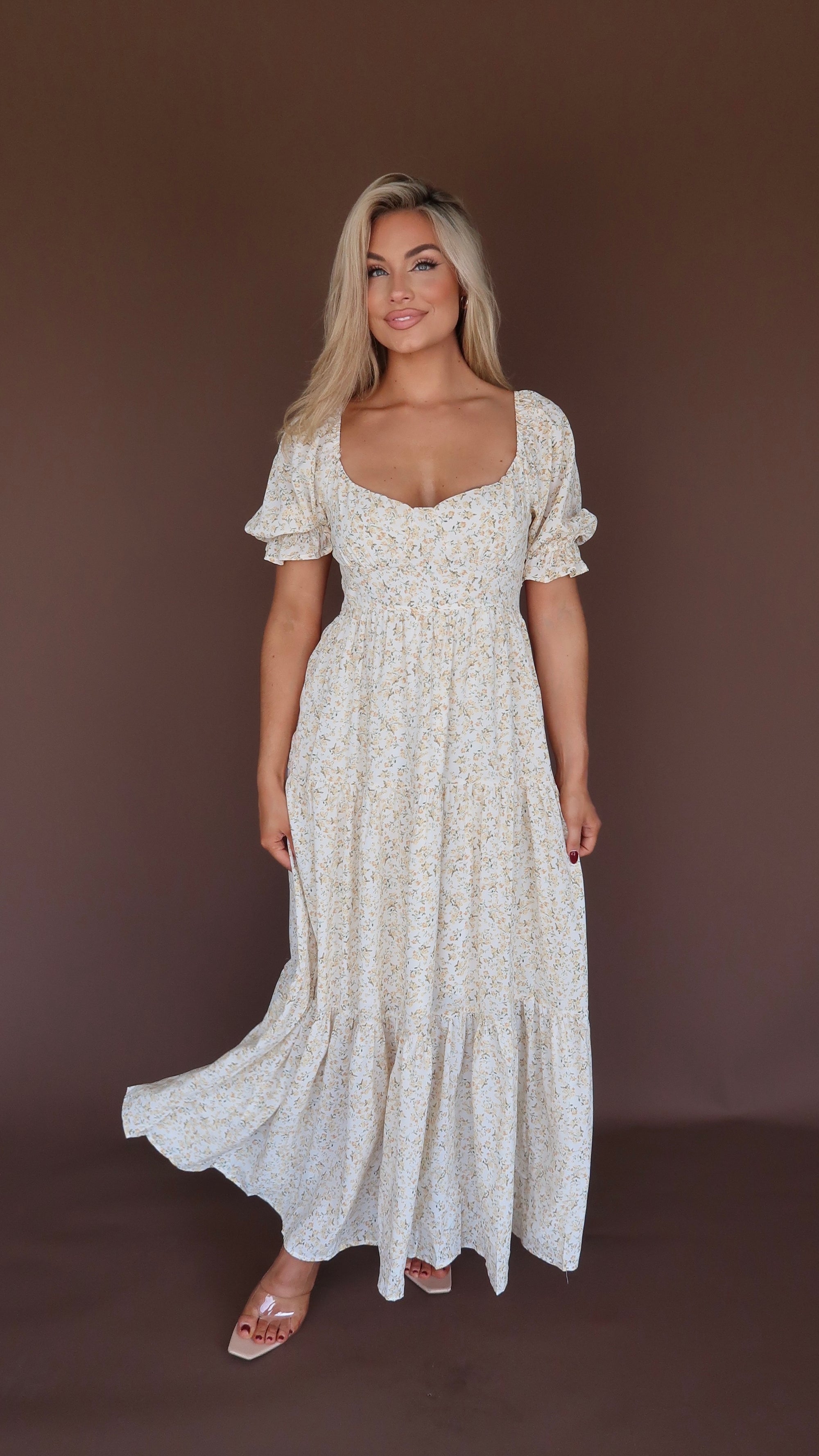 HEARTHSIDE FLORAL MAXI DRESS