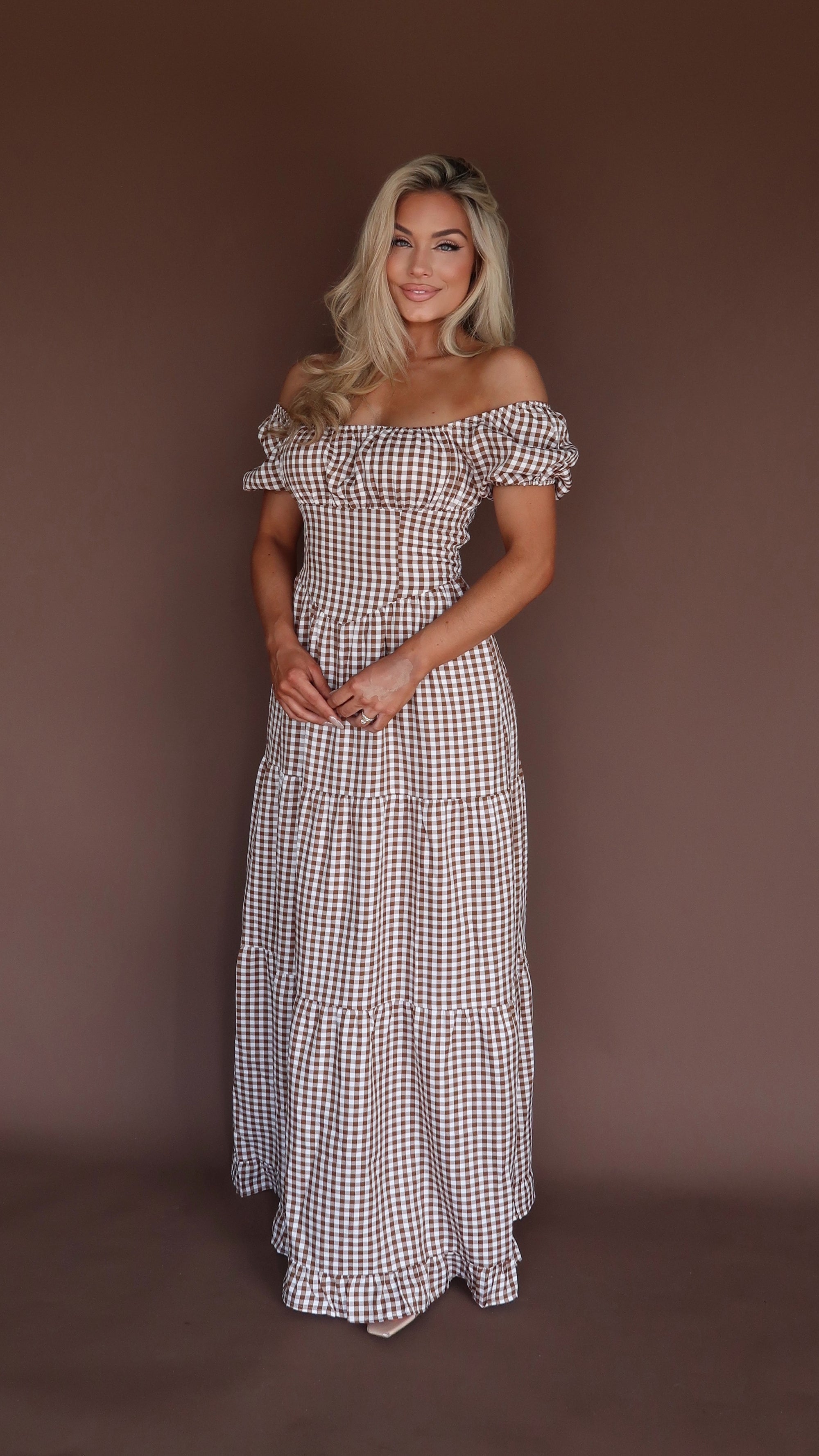 AUTUMN PICNIC GINGHAM MAXI DRESS