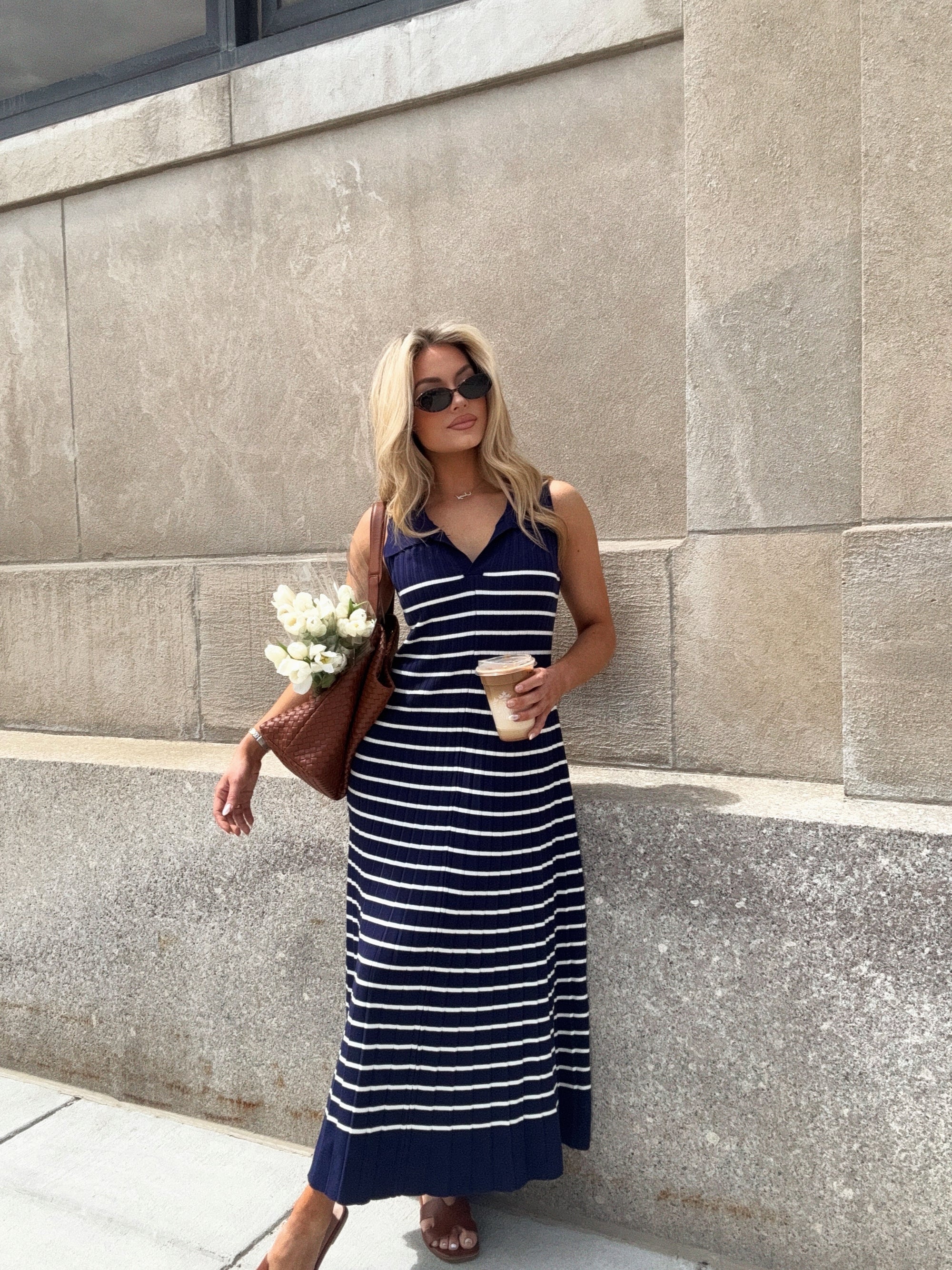 LUCY STRIPED MAXI DRESS