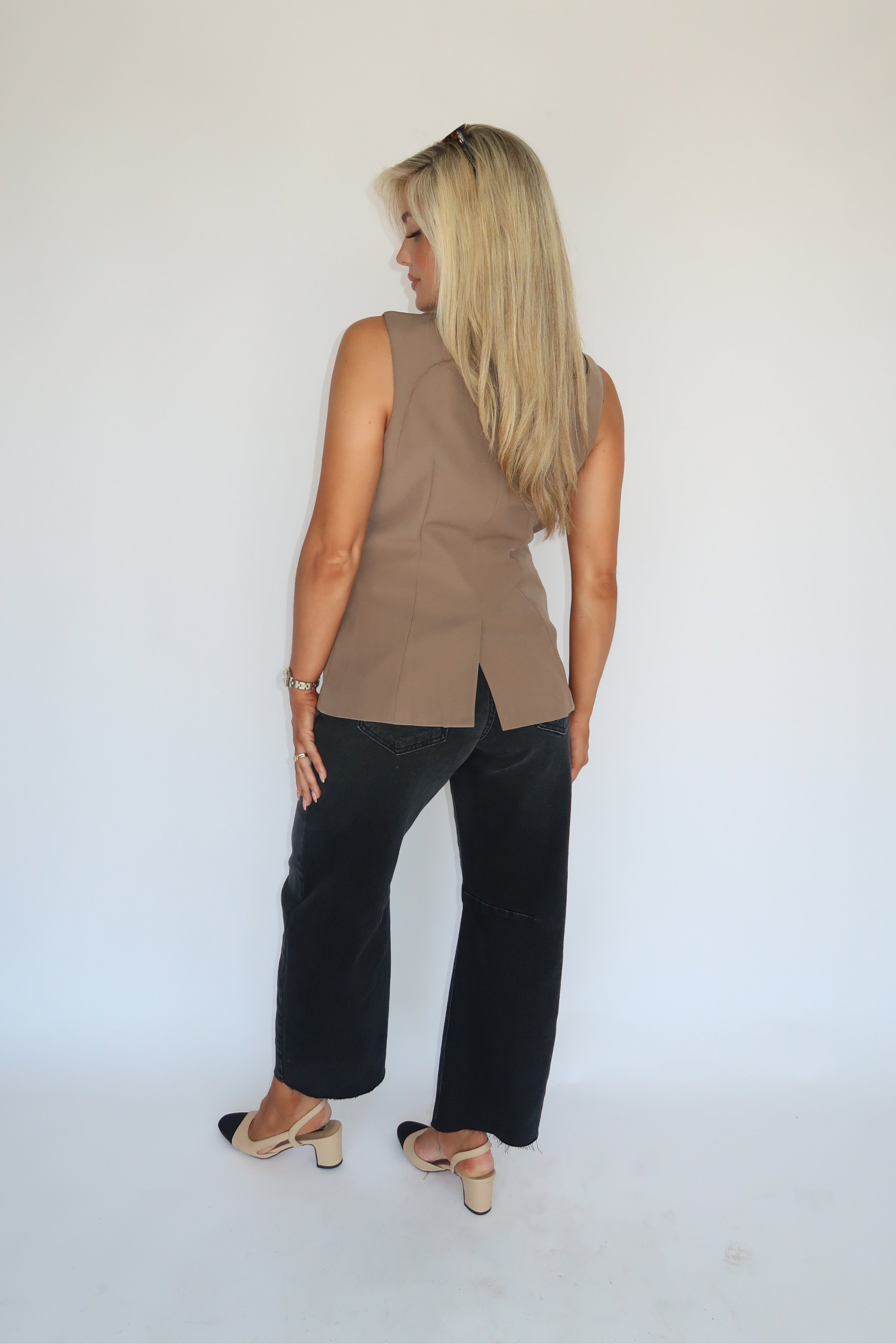 MILIAN MOCHA TAILORED VEST
