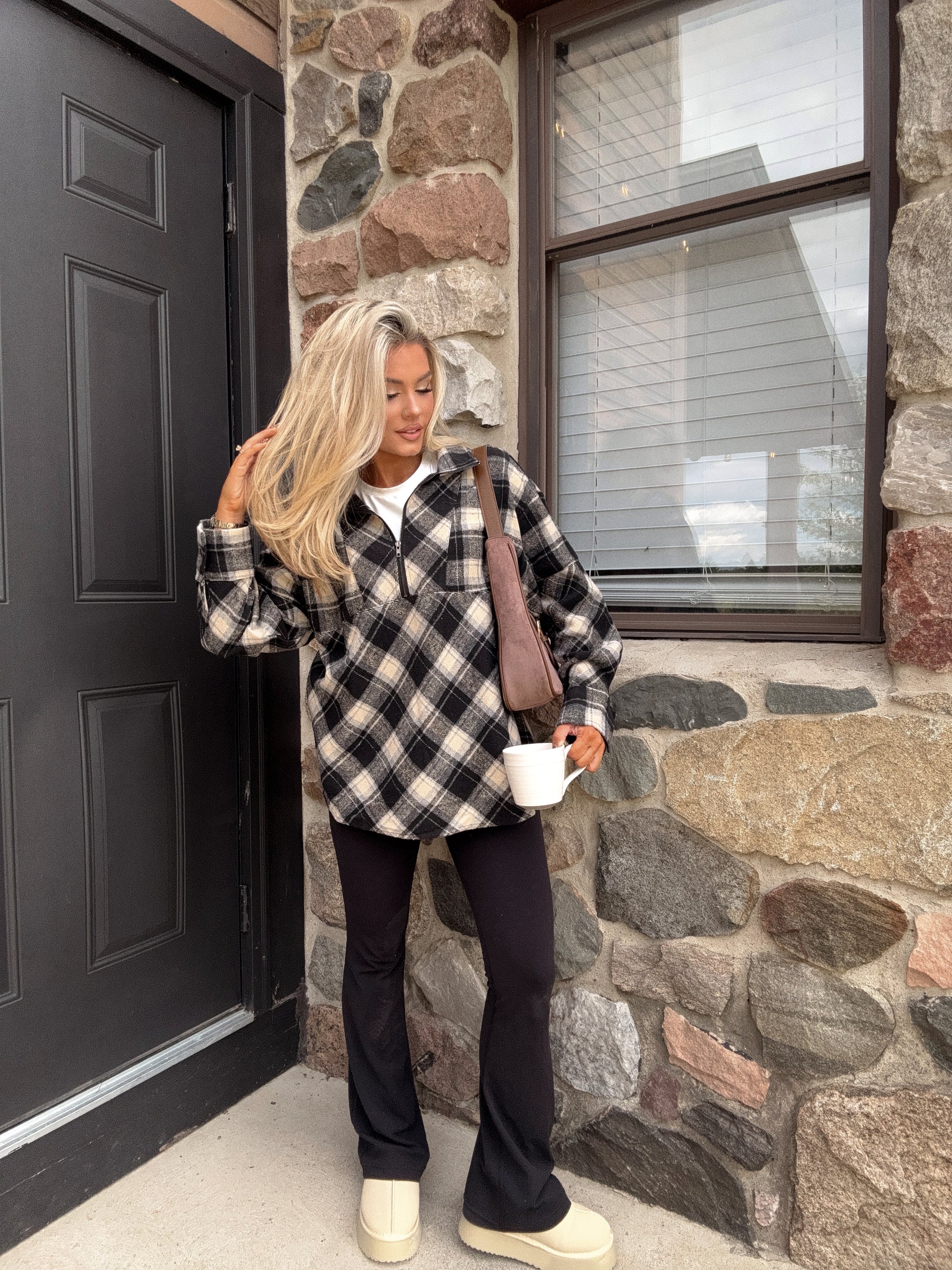 FIRESIDE PLAID PULLOVER