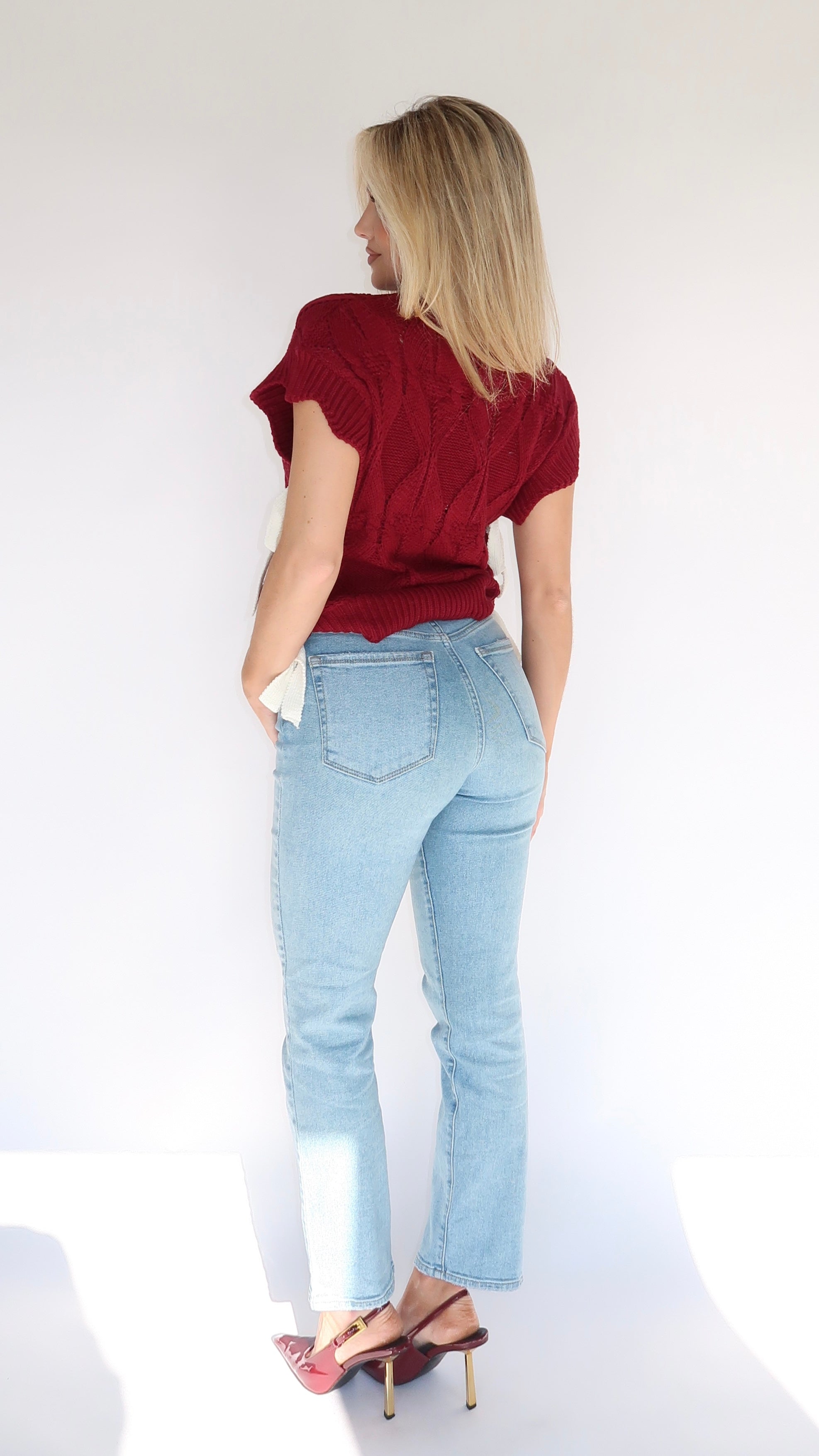 CRANBERRY BLISS BOW SWEATER VEST