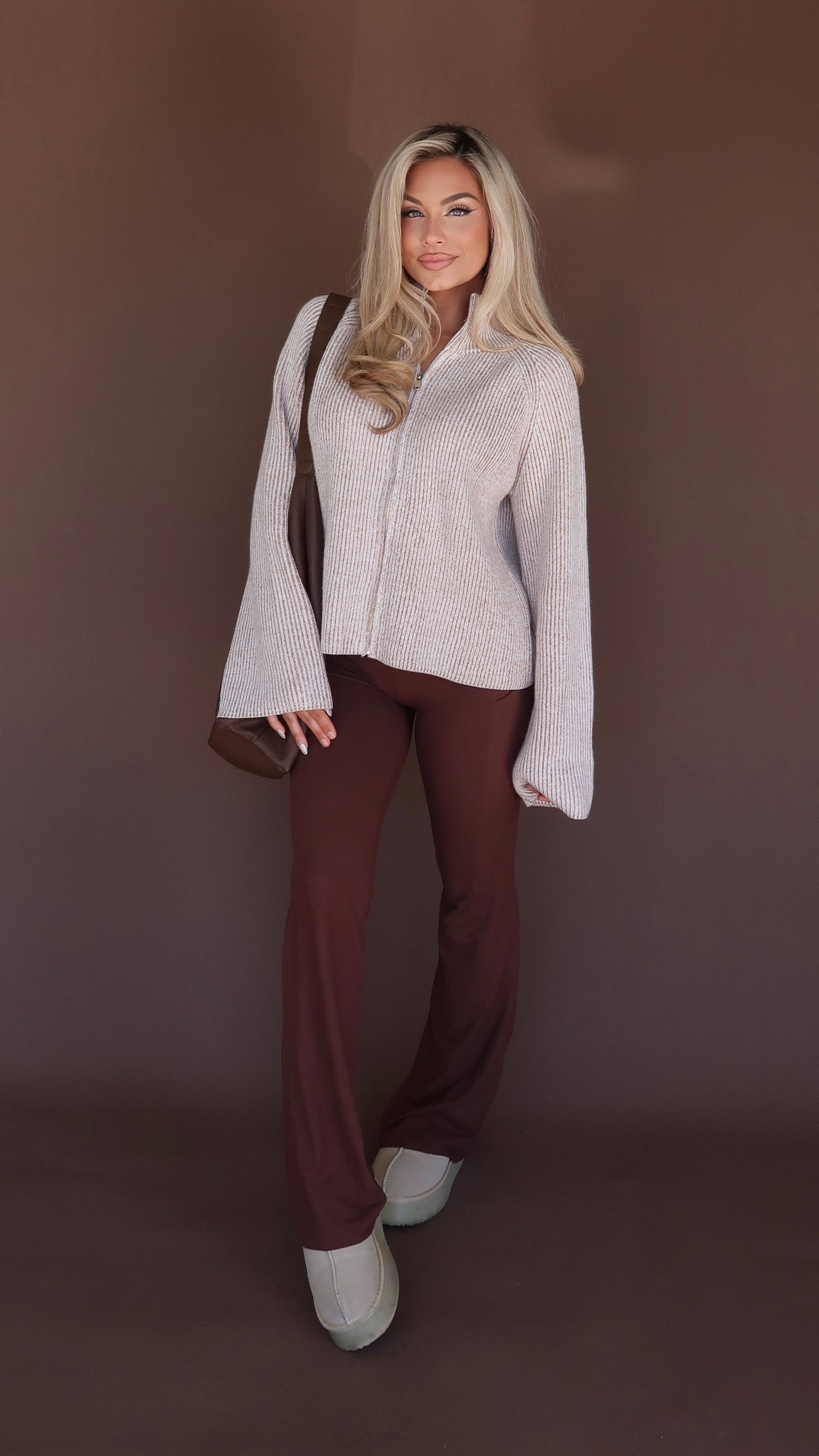 CIDER ZIP UP SWEATER TOP