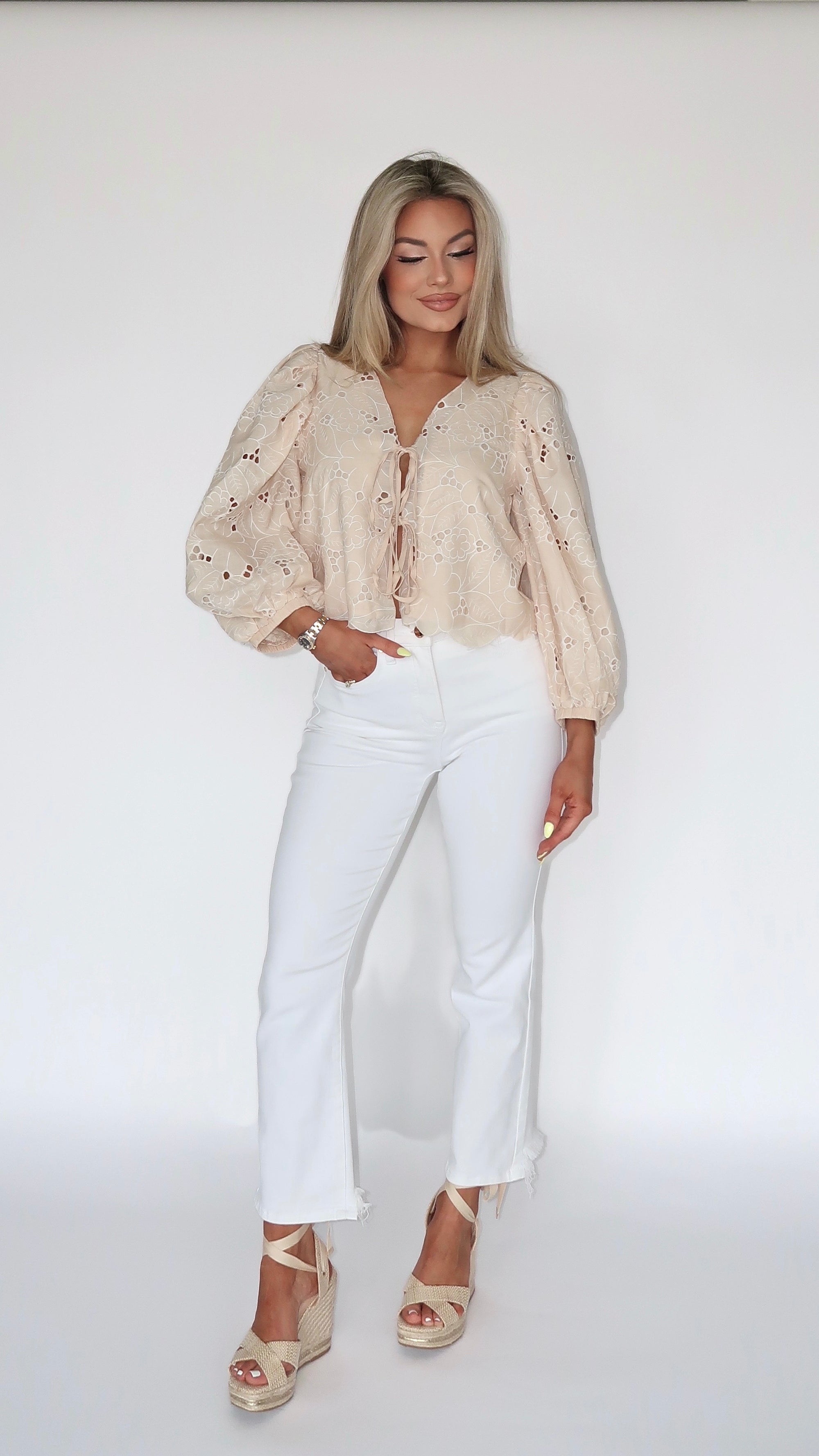 MARLENE EYELET TOP