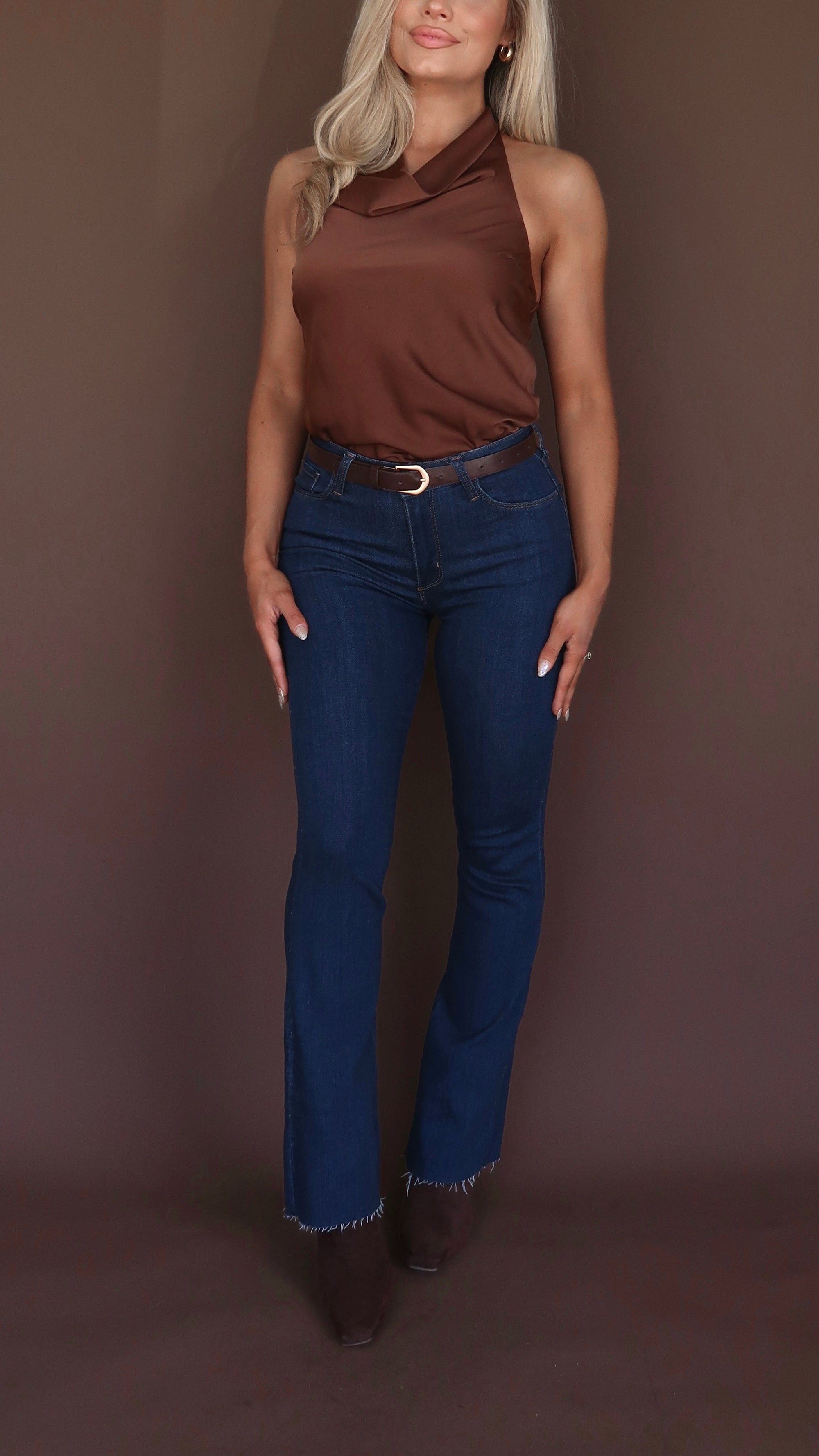 WREN HIGH WAISTED DARK WASH DENIM JEANS