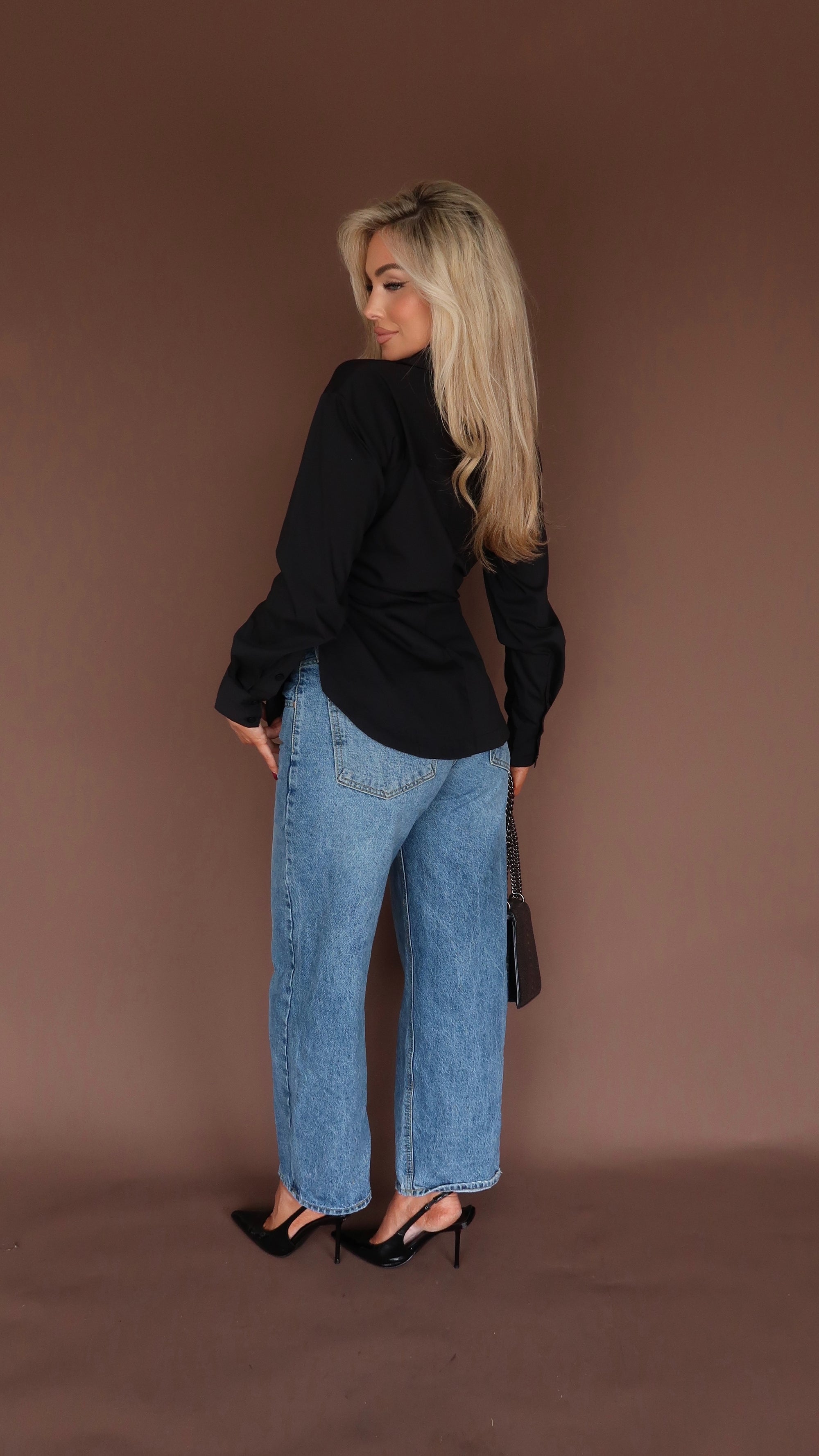 DOLCE RUCHED BUTTON DOWN TOP