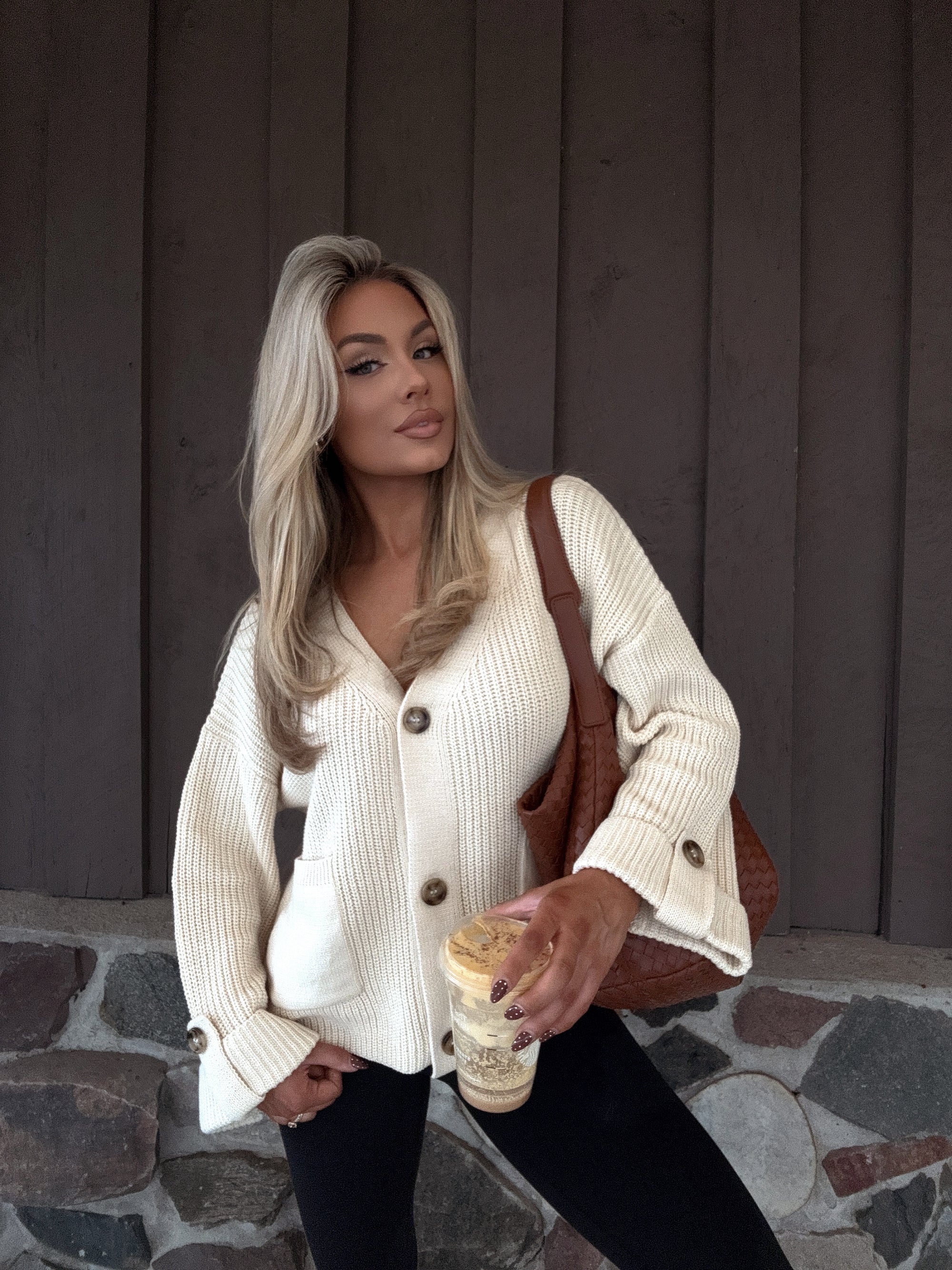 KENNA CHUNKY KNIT OVERSIZED CARDIGAN