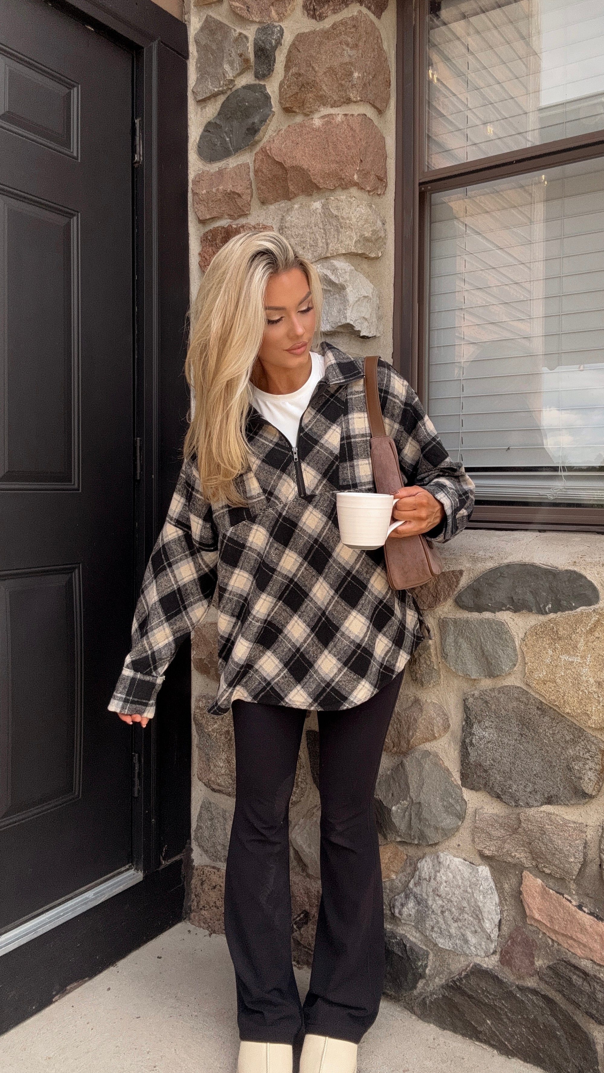 FIRESIDE PLAID PULLOVER