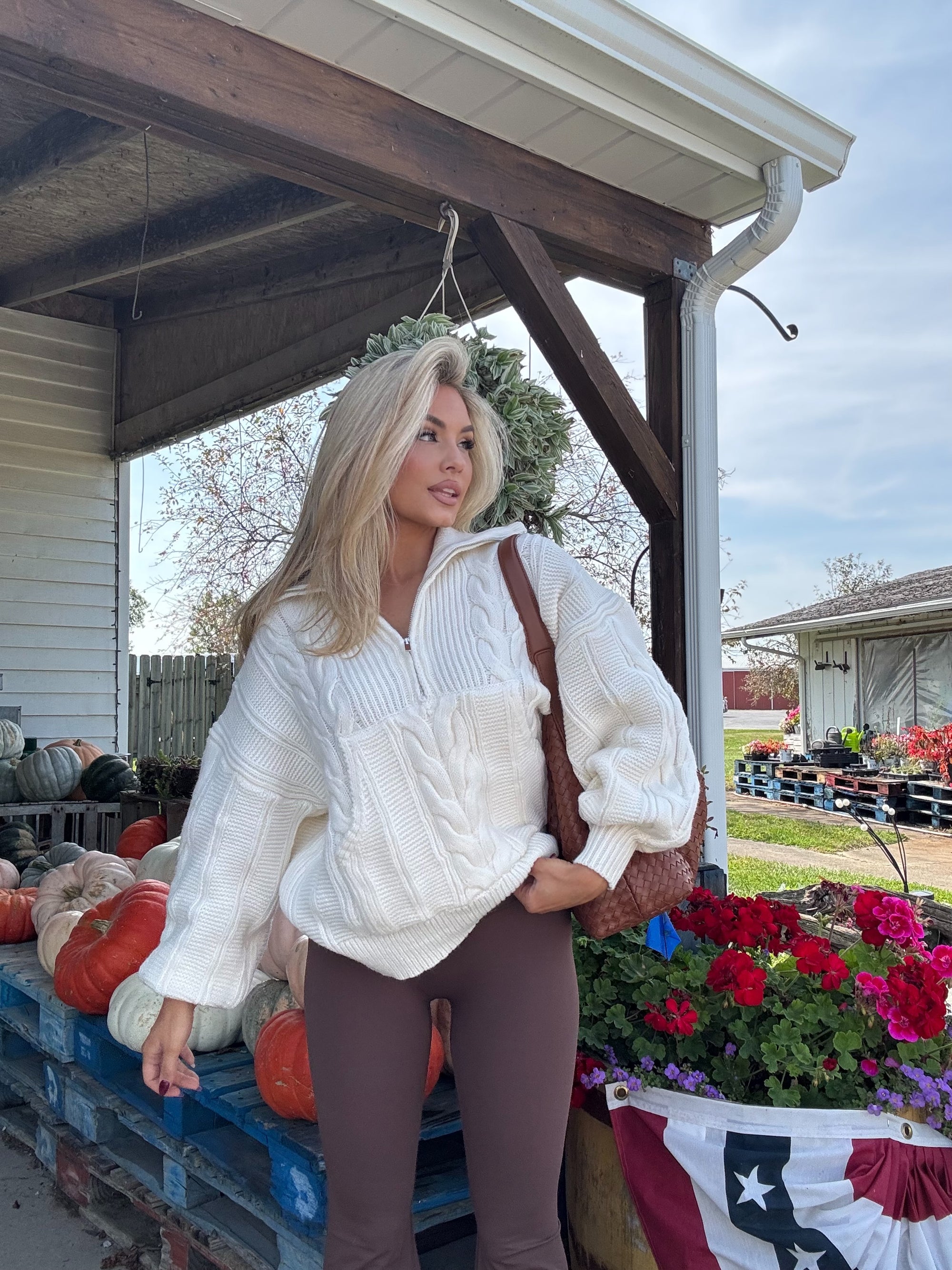 ERIKA CABLE KNIT PULLOVER CREAM