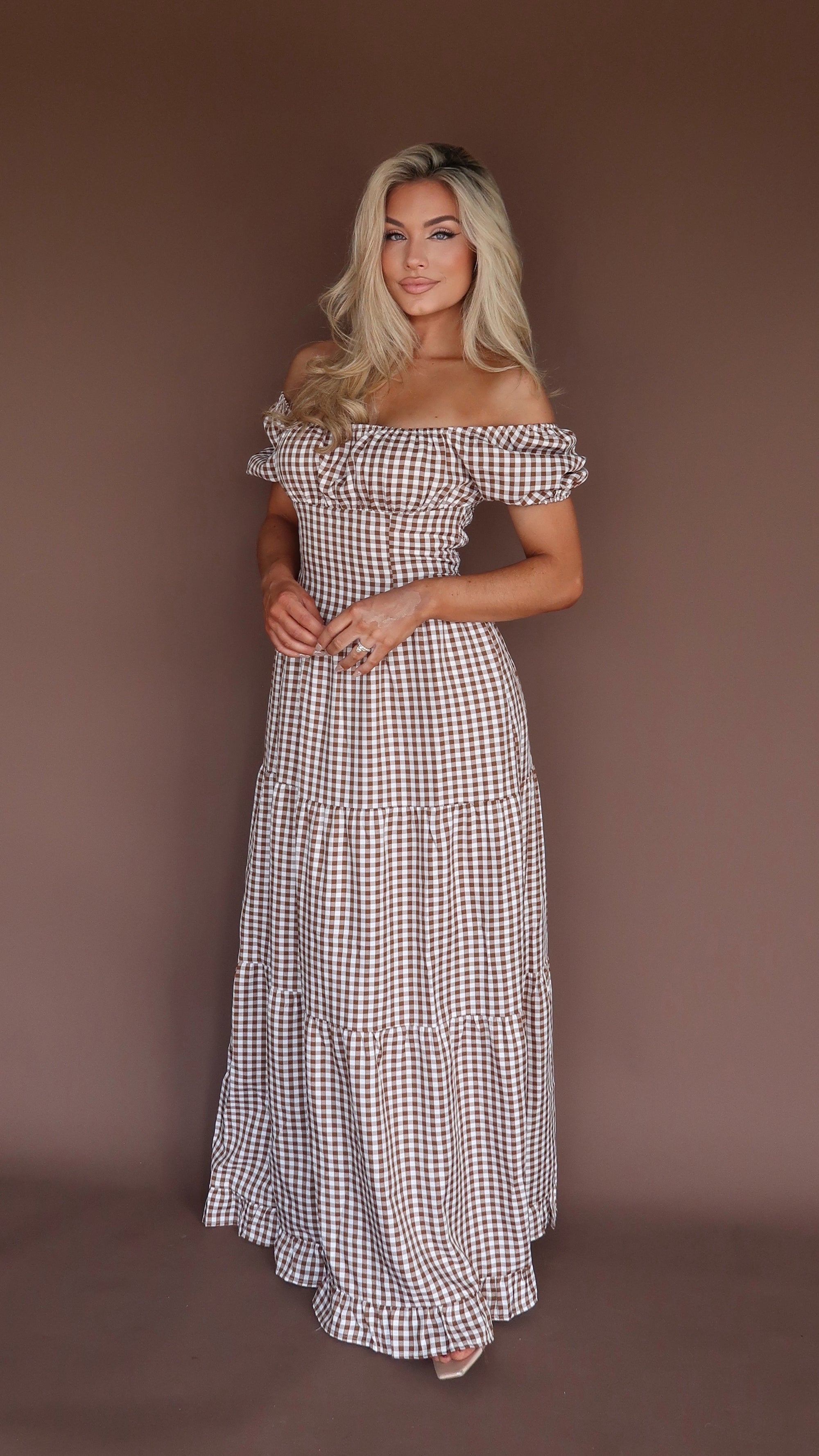 AUTUMN PICNIC GINGHAM MAXI DRESS