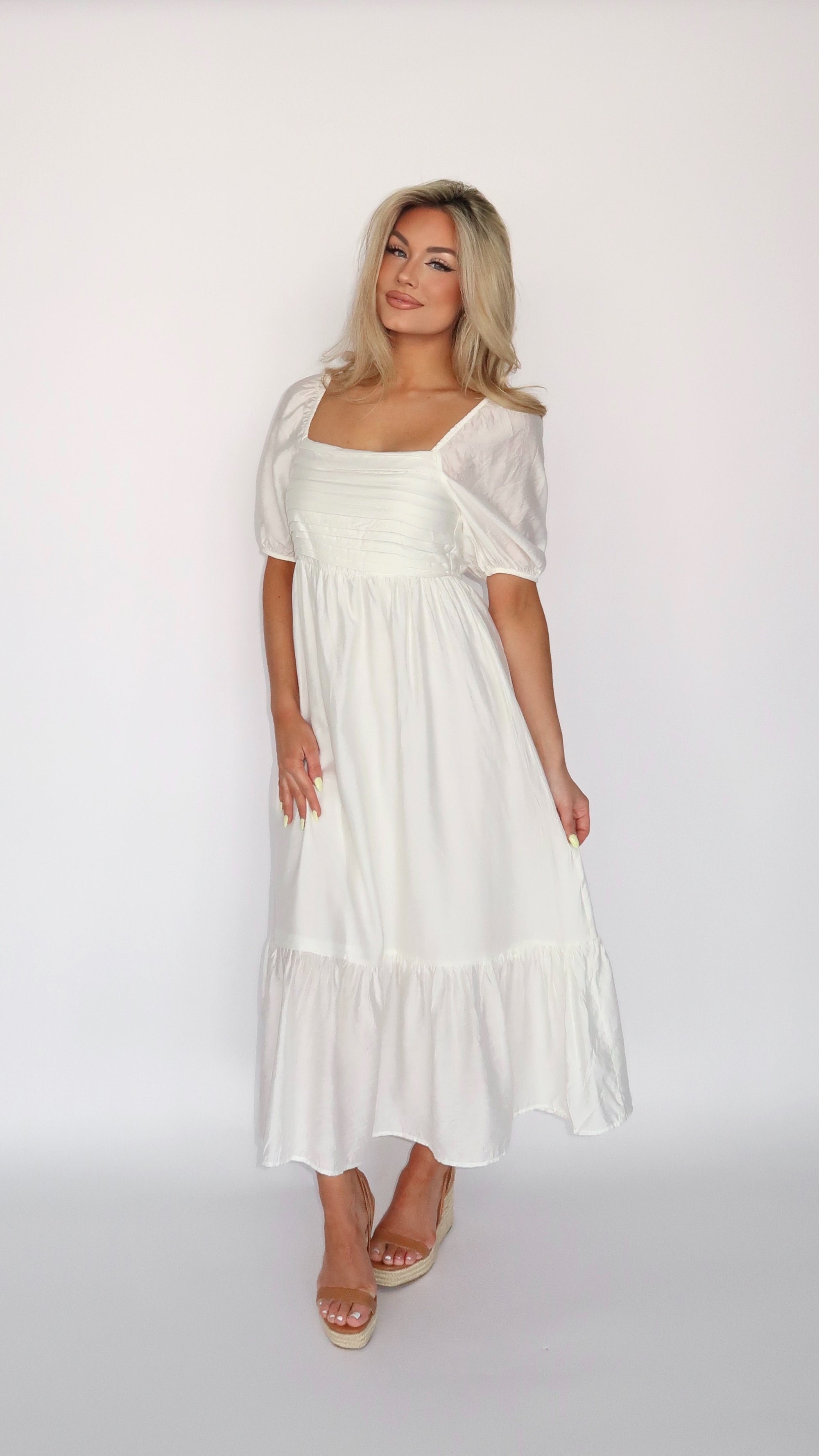 JOSIE WHITE MIDI DRESS