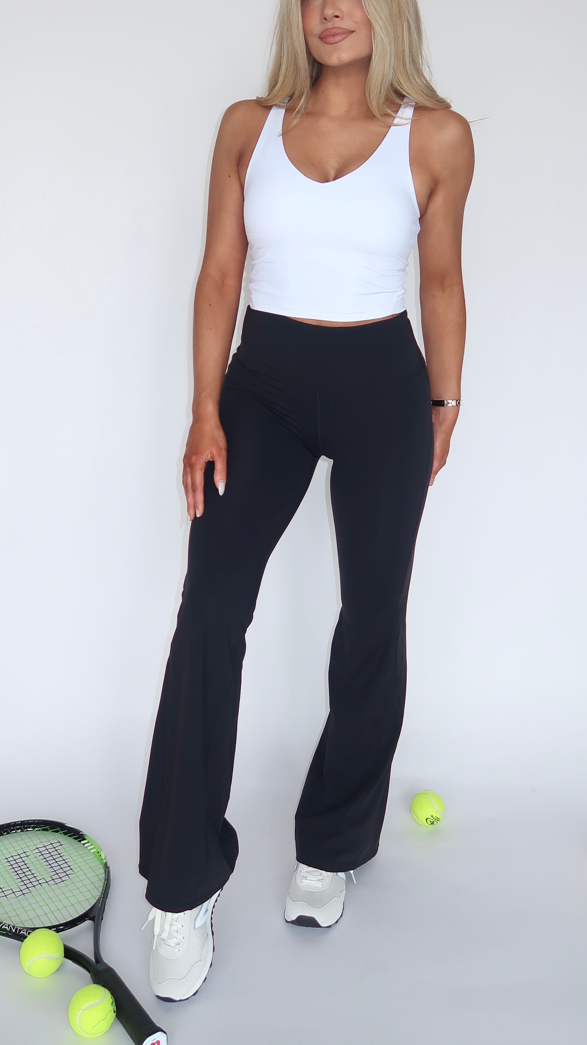 NYLON YOGA FLARE PANT BLACK