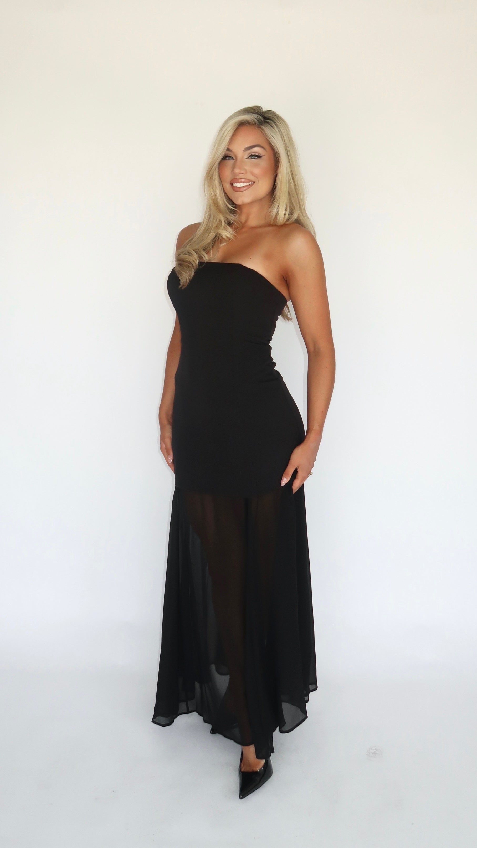 LAURYN STRAPLESS MAXI DRESS BLACK
