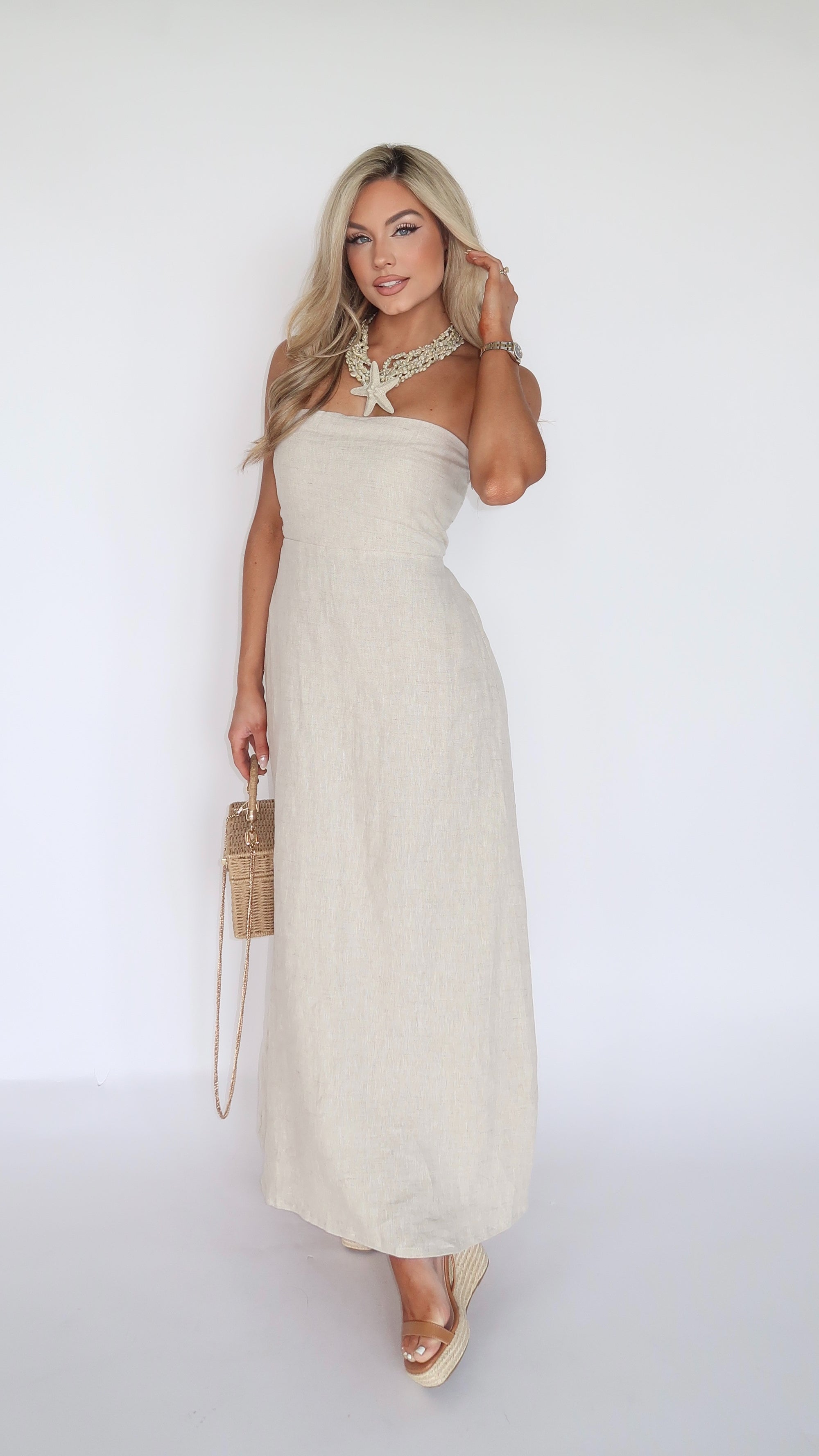 ISLA SANDS MAXI DRESS OATMEAL