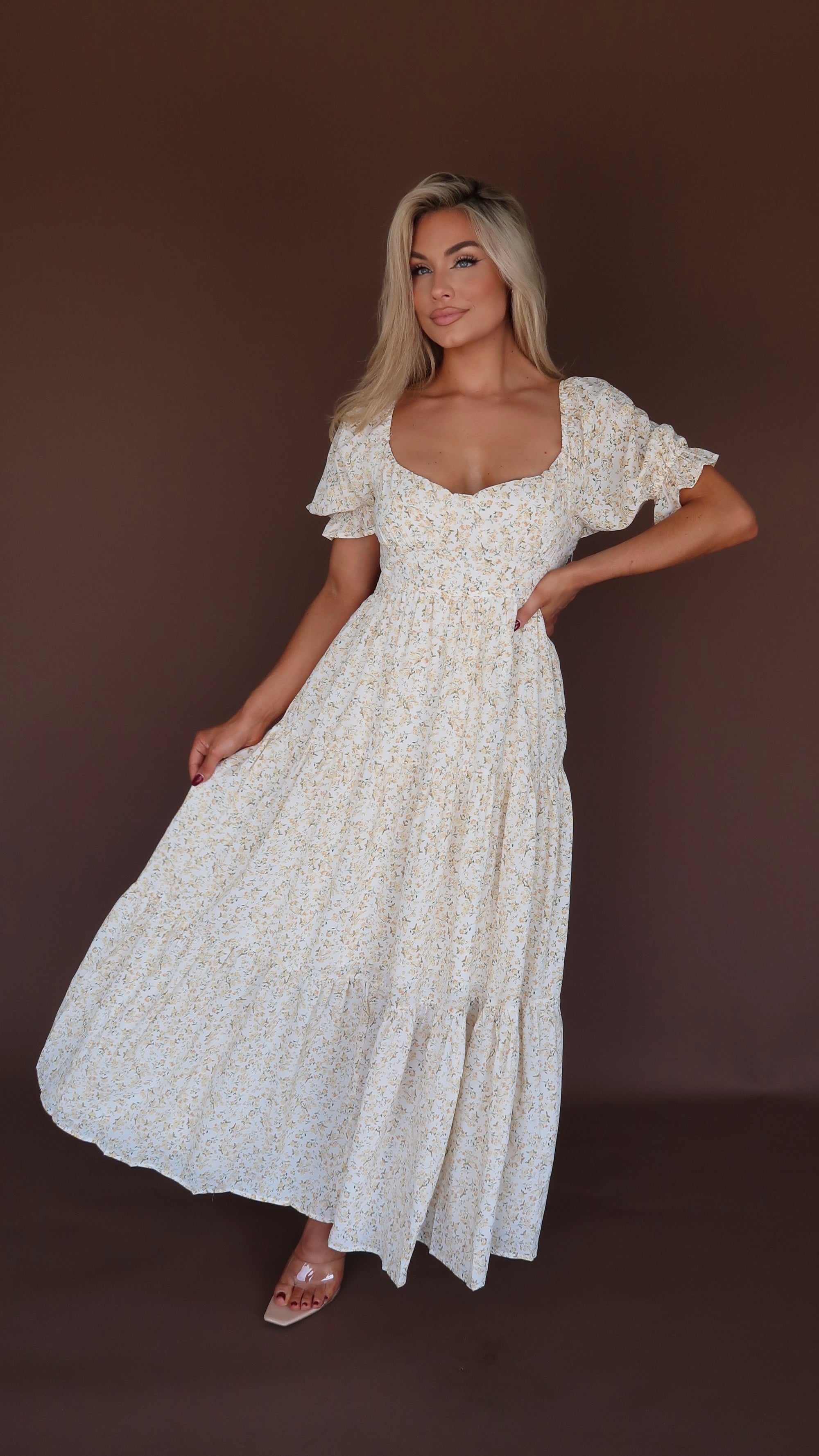 HEARTHSIDE FLORAL MAXI DRESS