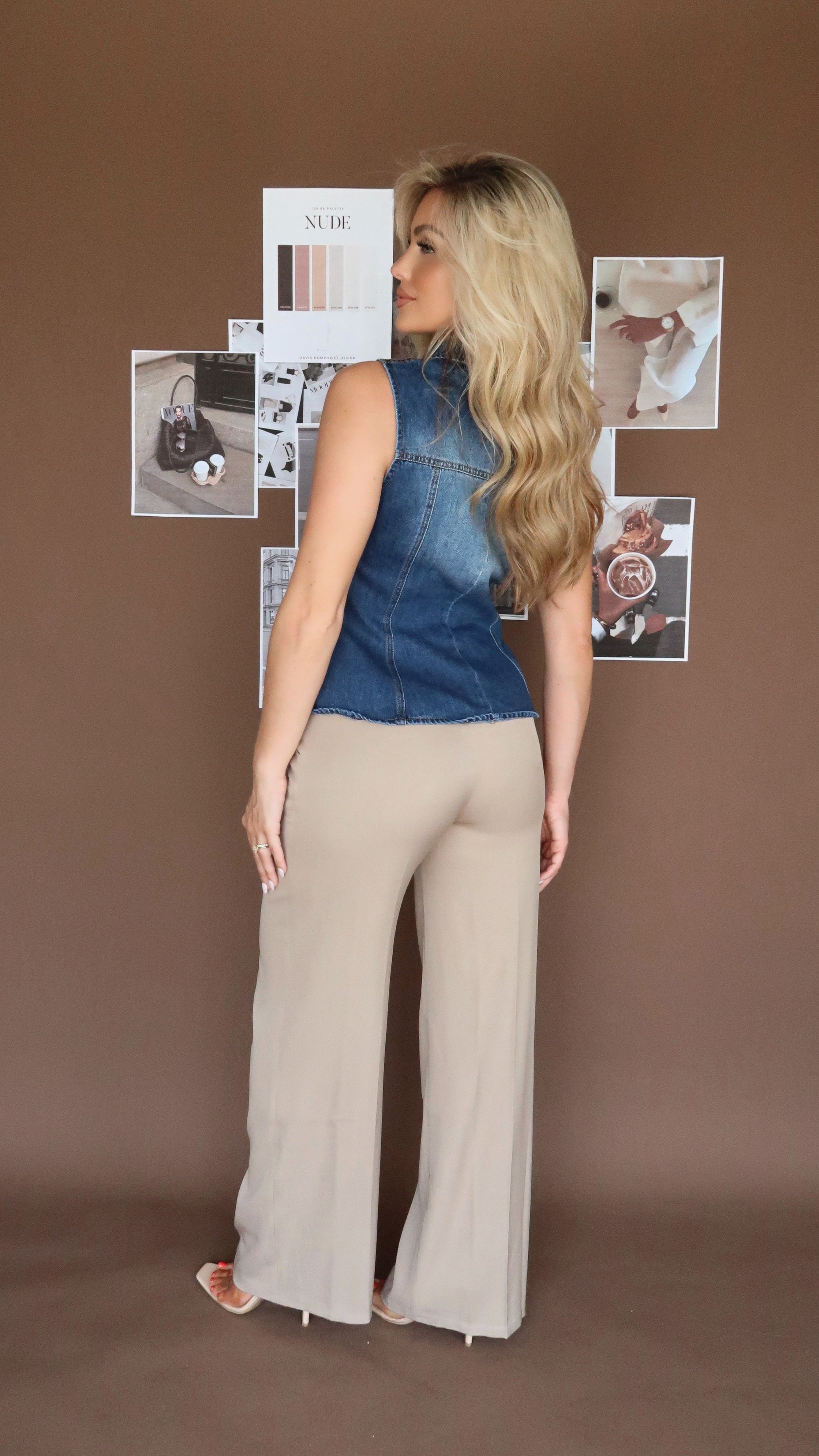 BOARDROOM DENIM VEST TOP