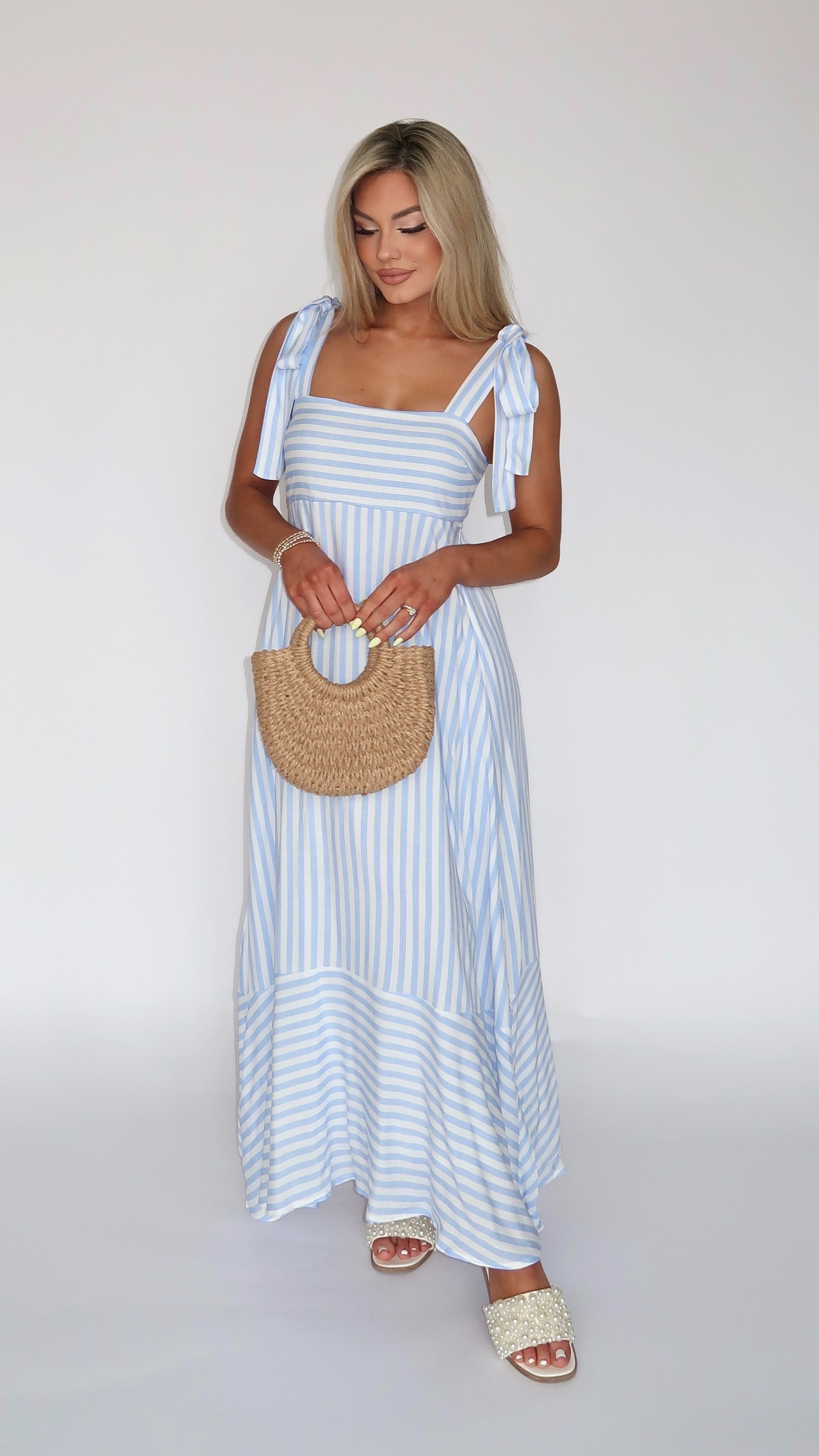 COASTLINE STRIPED MAXI DRESS