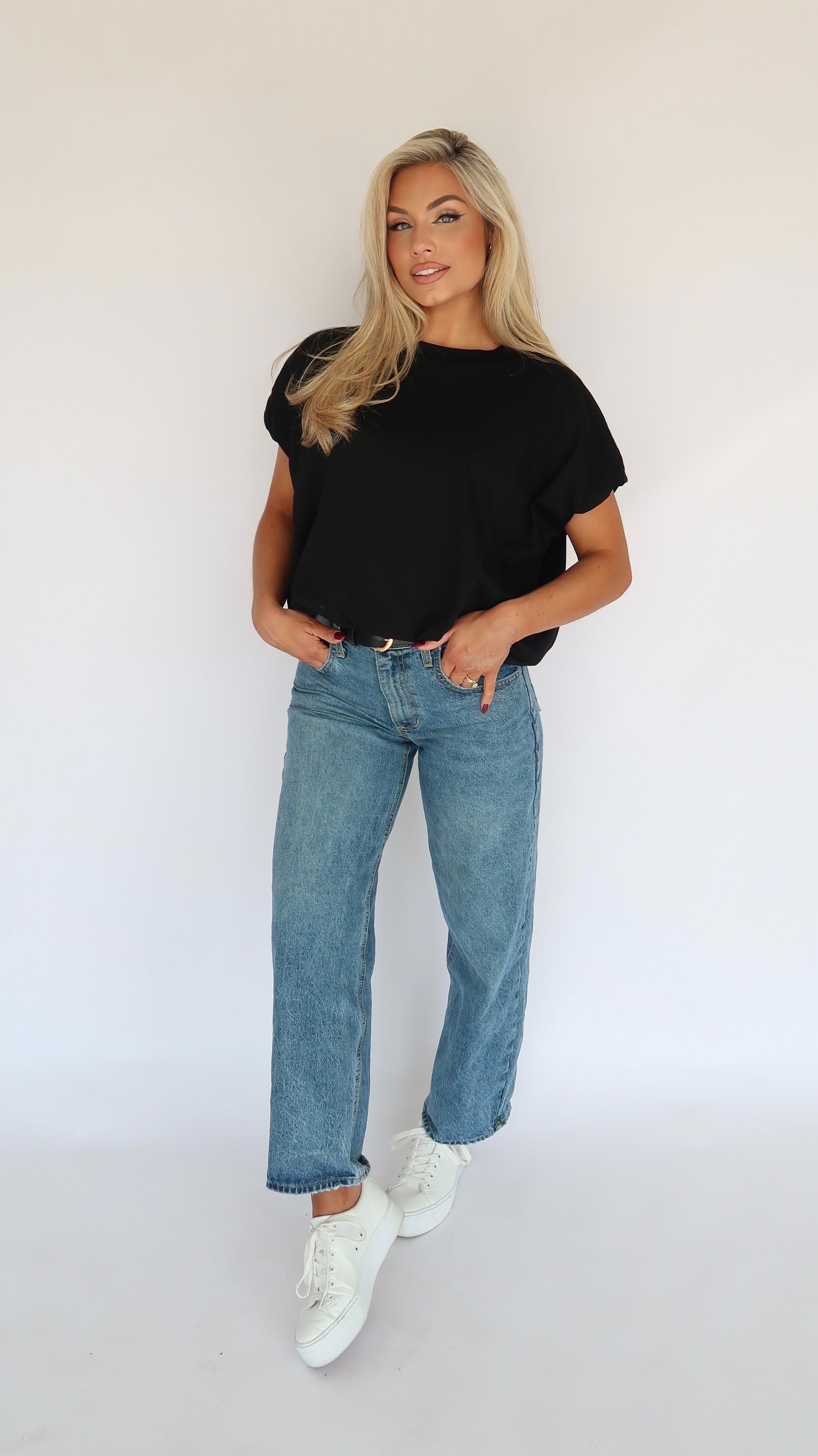 BUBBLE TEE TOP BLACK