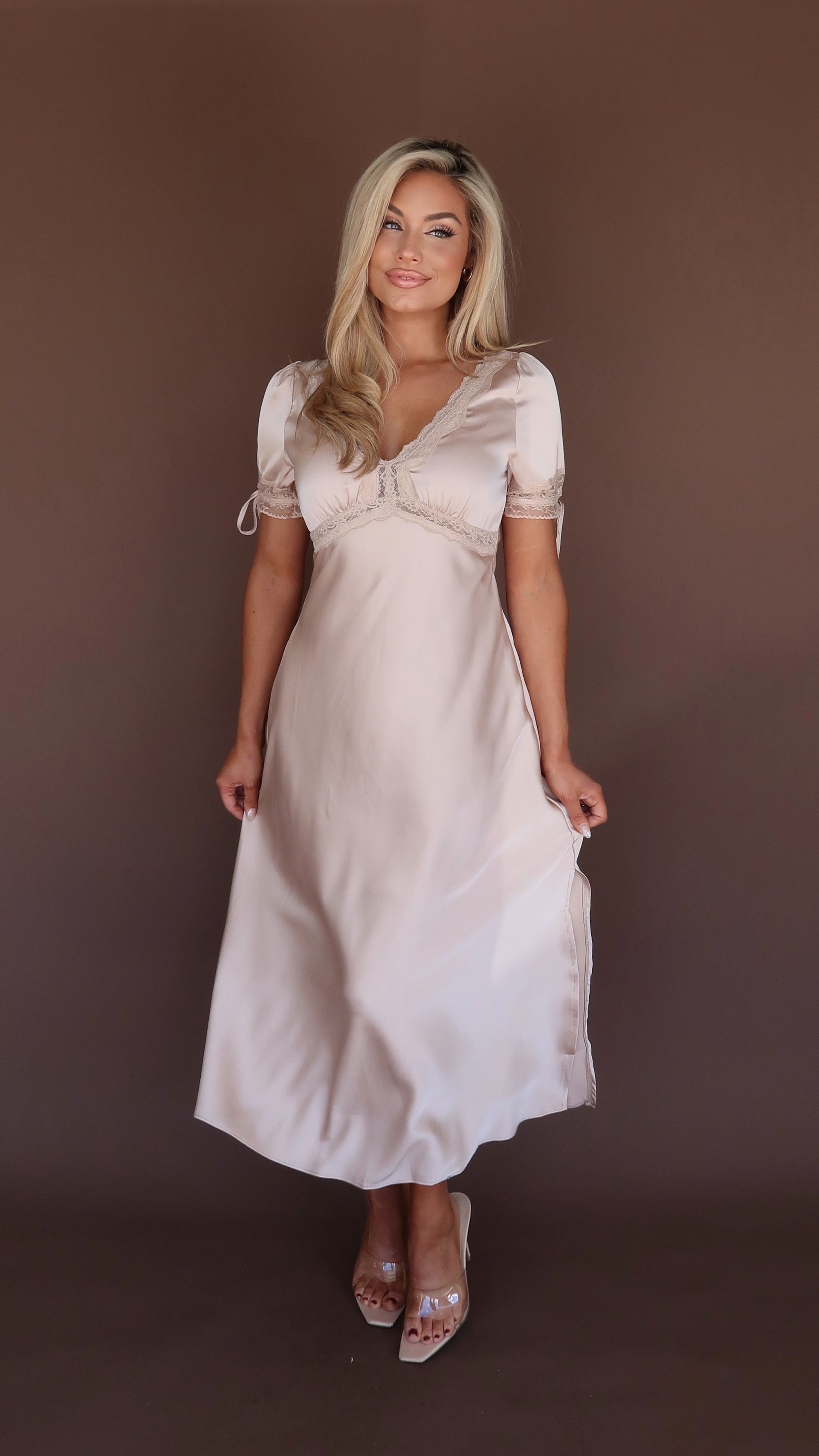 ROSALIE SATIN MIDI DRESS