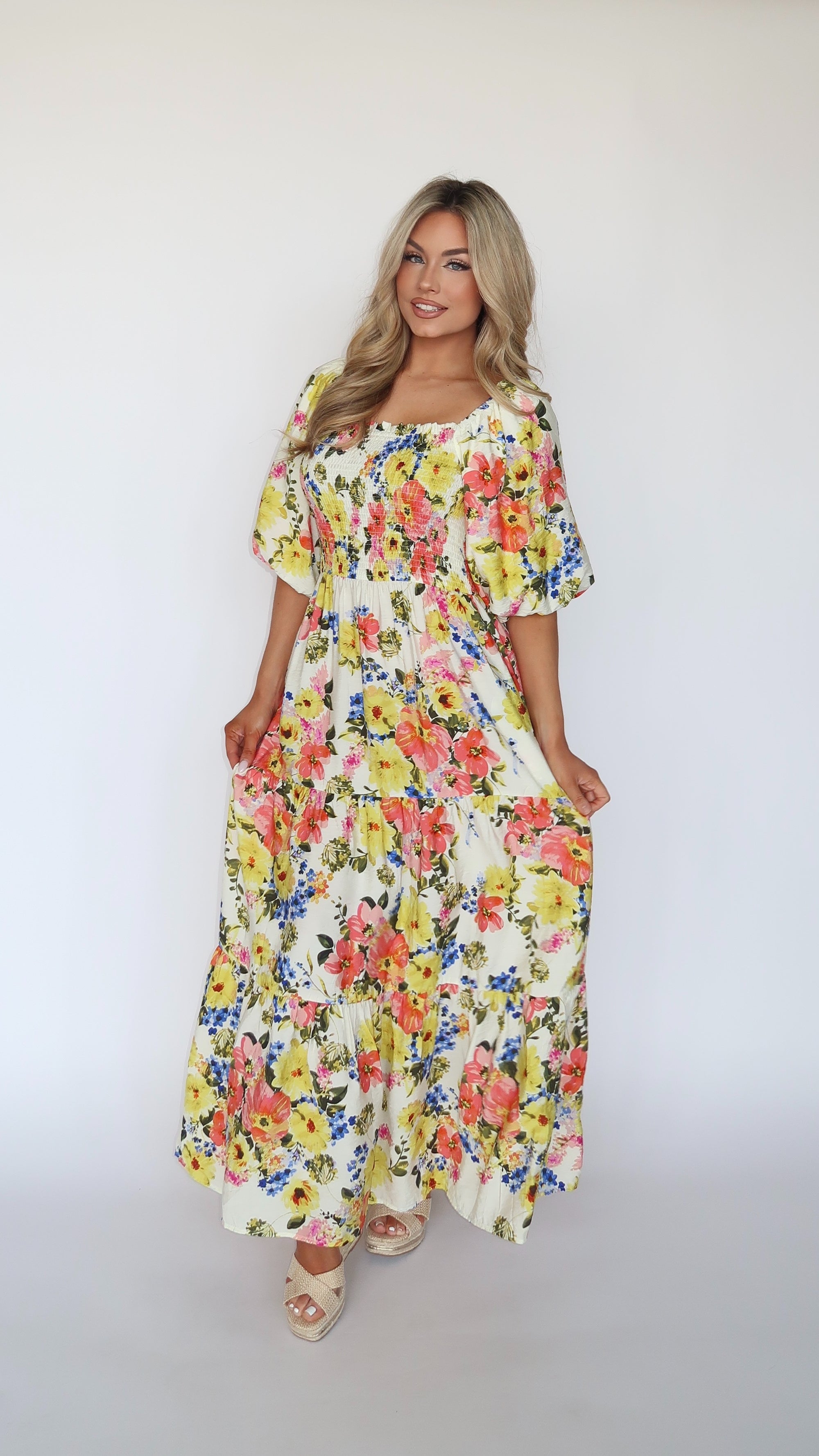 MAGNOLIA FLORAL MAXI DRESS