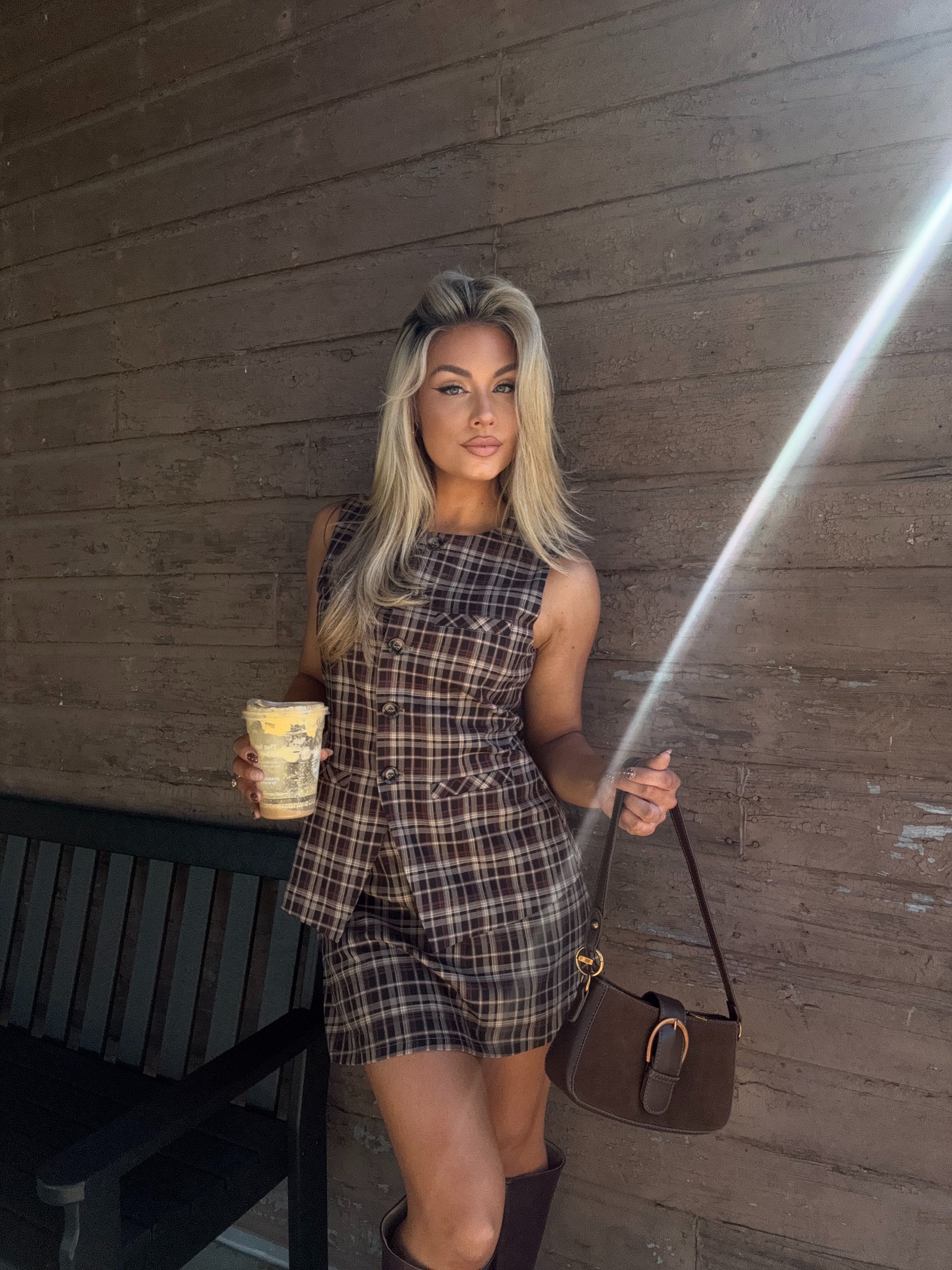 MAPLE LUXE PLAID VEST TOP