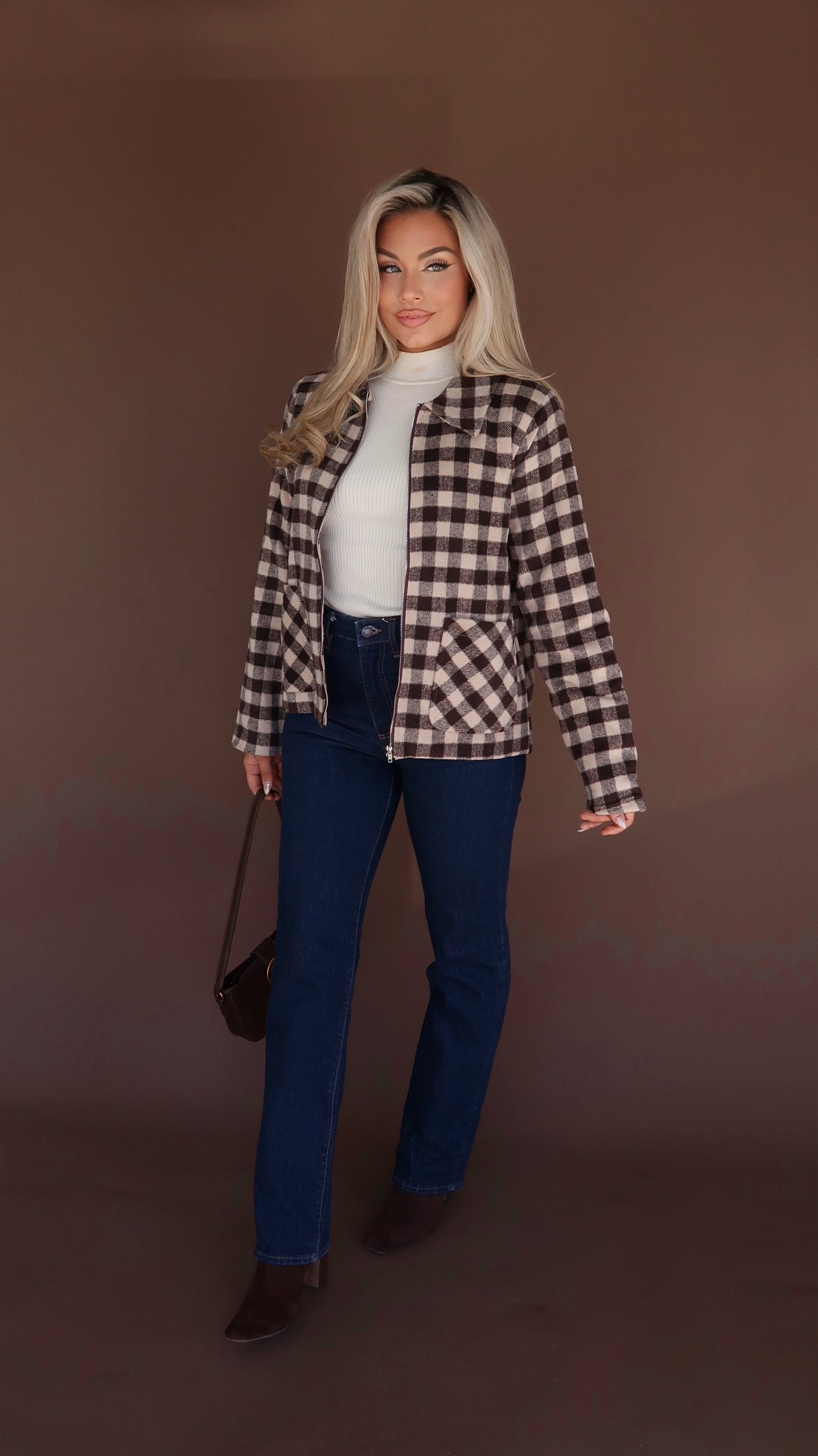 SPICED COCOA GINGHAM JACKET