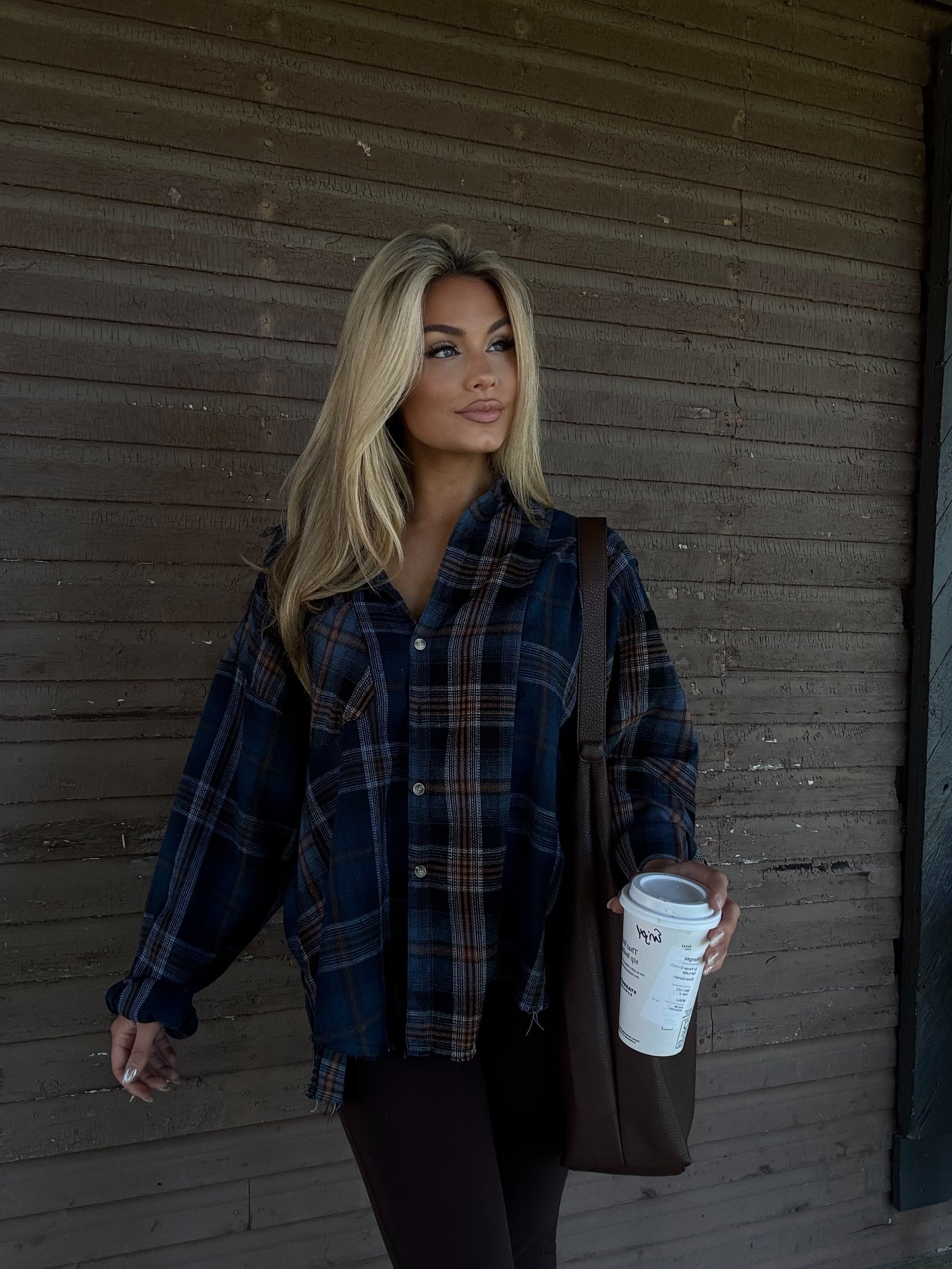 AUGUST NAVY PLAID FLANNEL