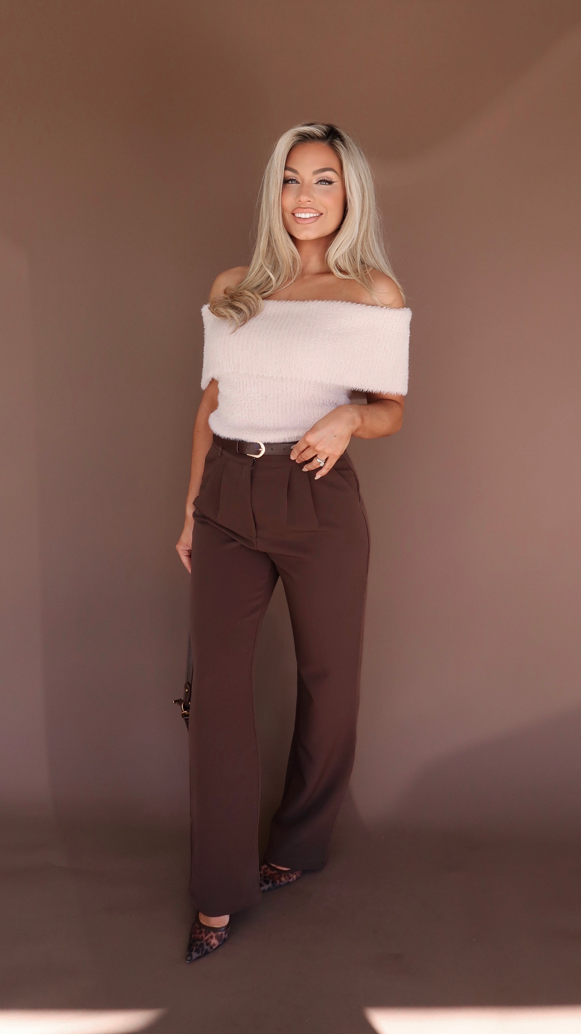 BUTTERBLISS CHENILLE FUZZY SWEATER TOP