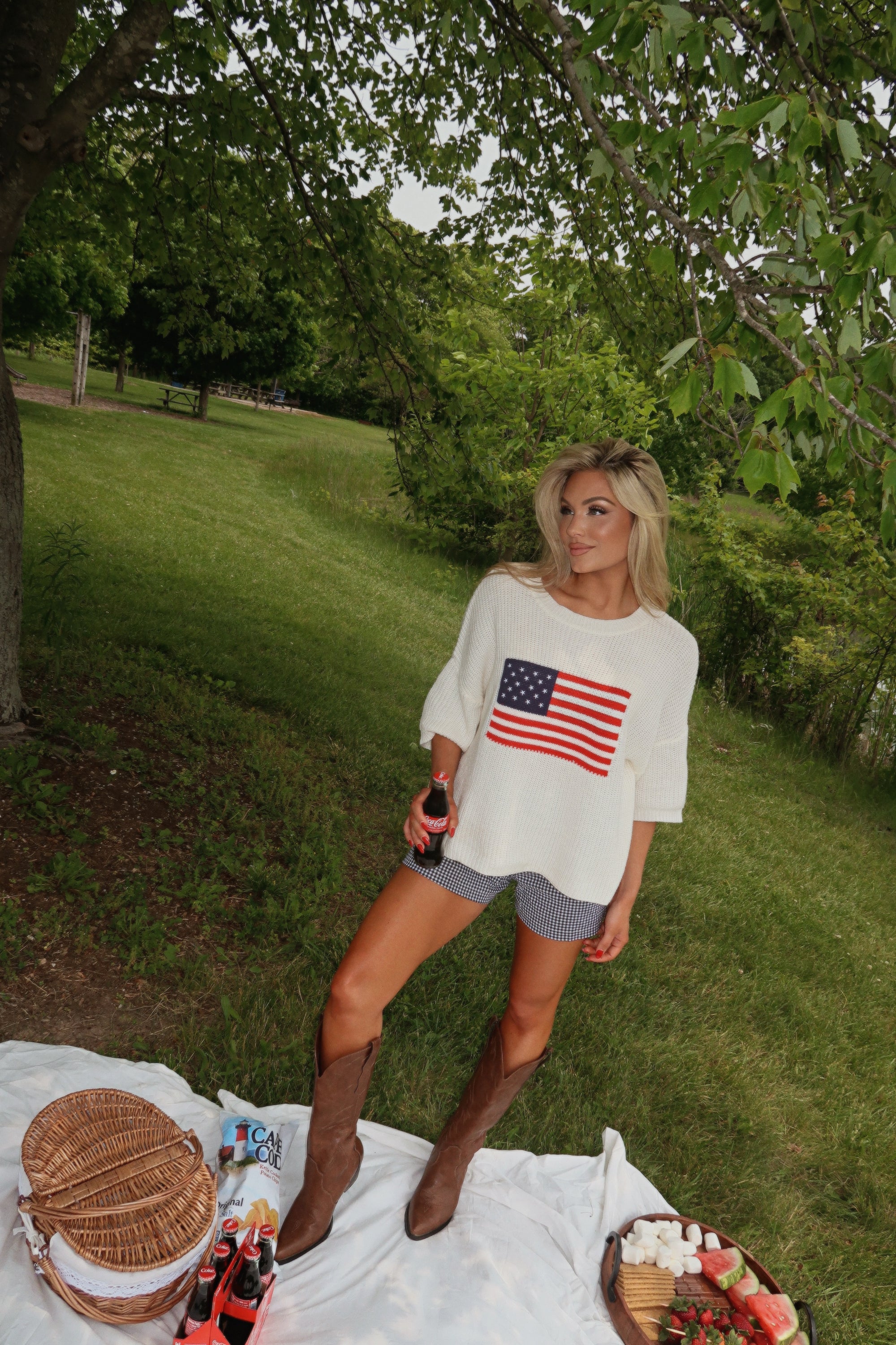 LIBERTY FLAG SWEATER CREAM