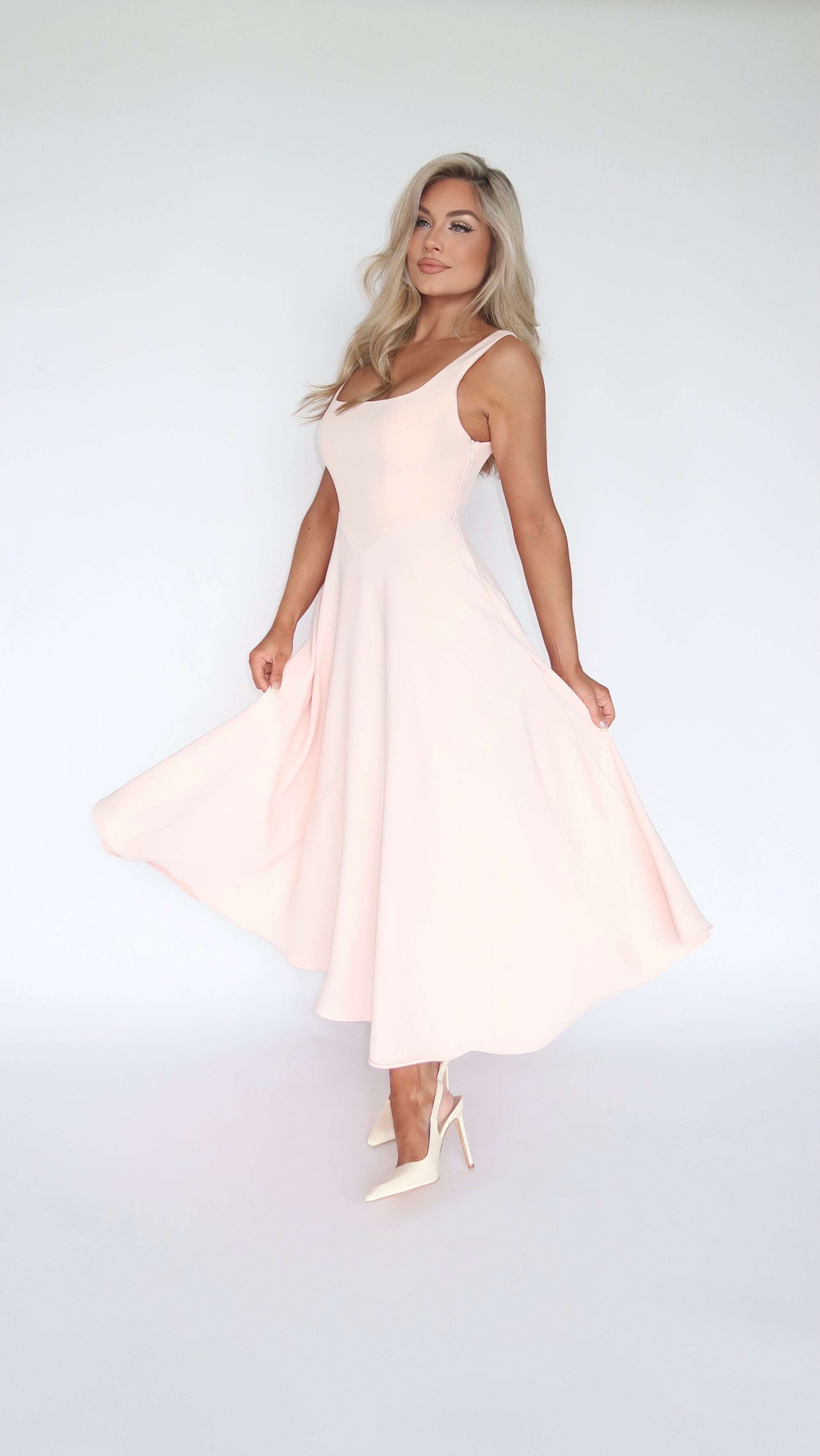 ROSALIND MUSE MIDI DRESS SOFT PINK