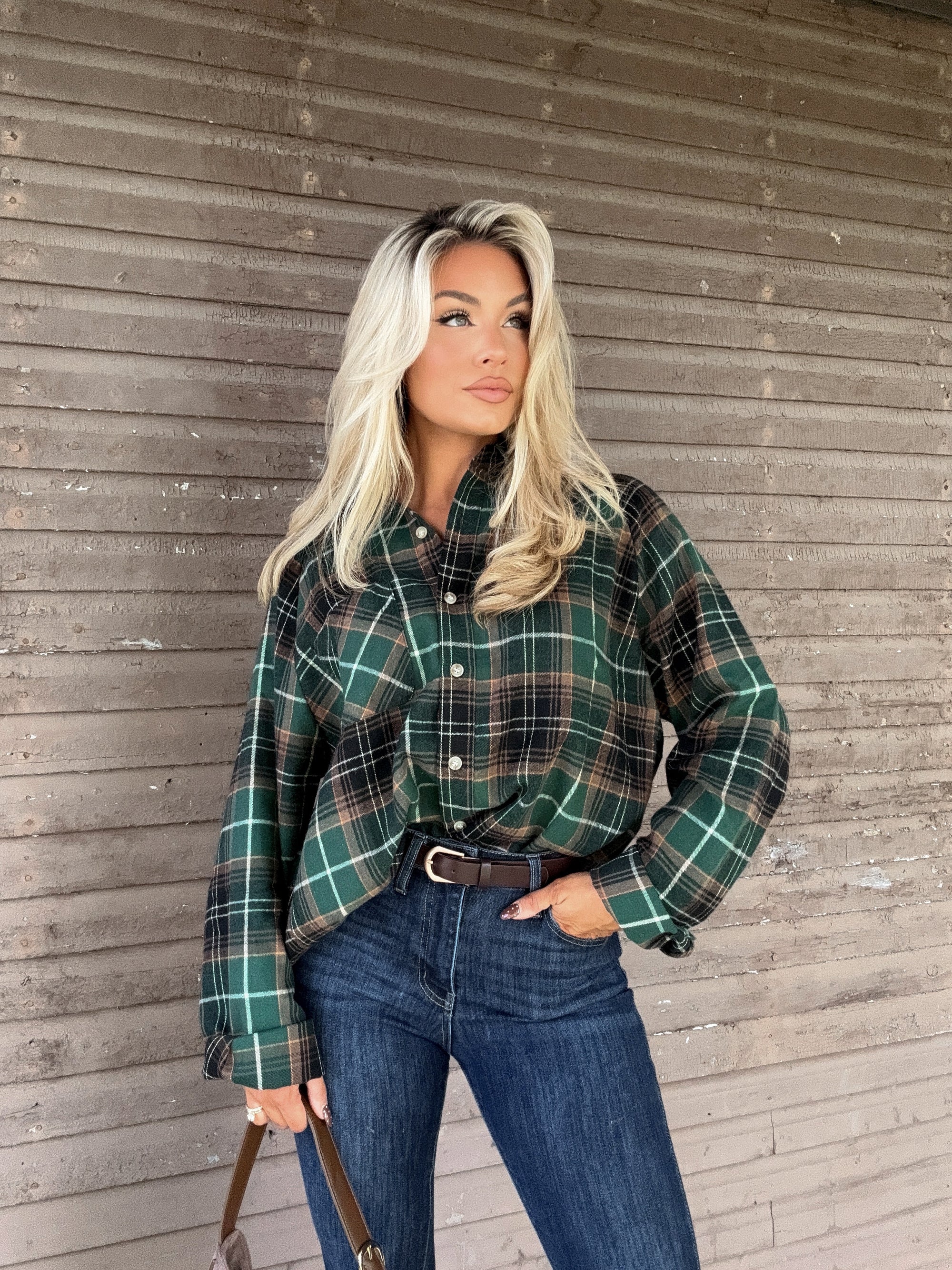 AUGUST GREEN PLAID FLANNEL