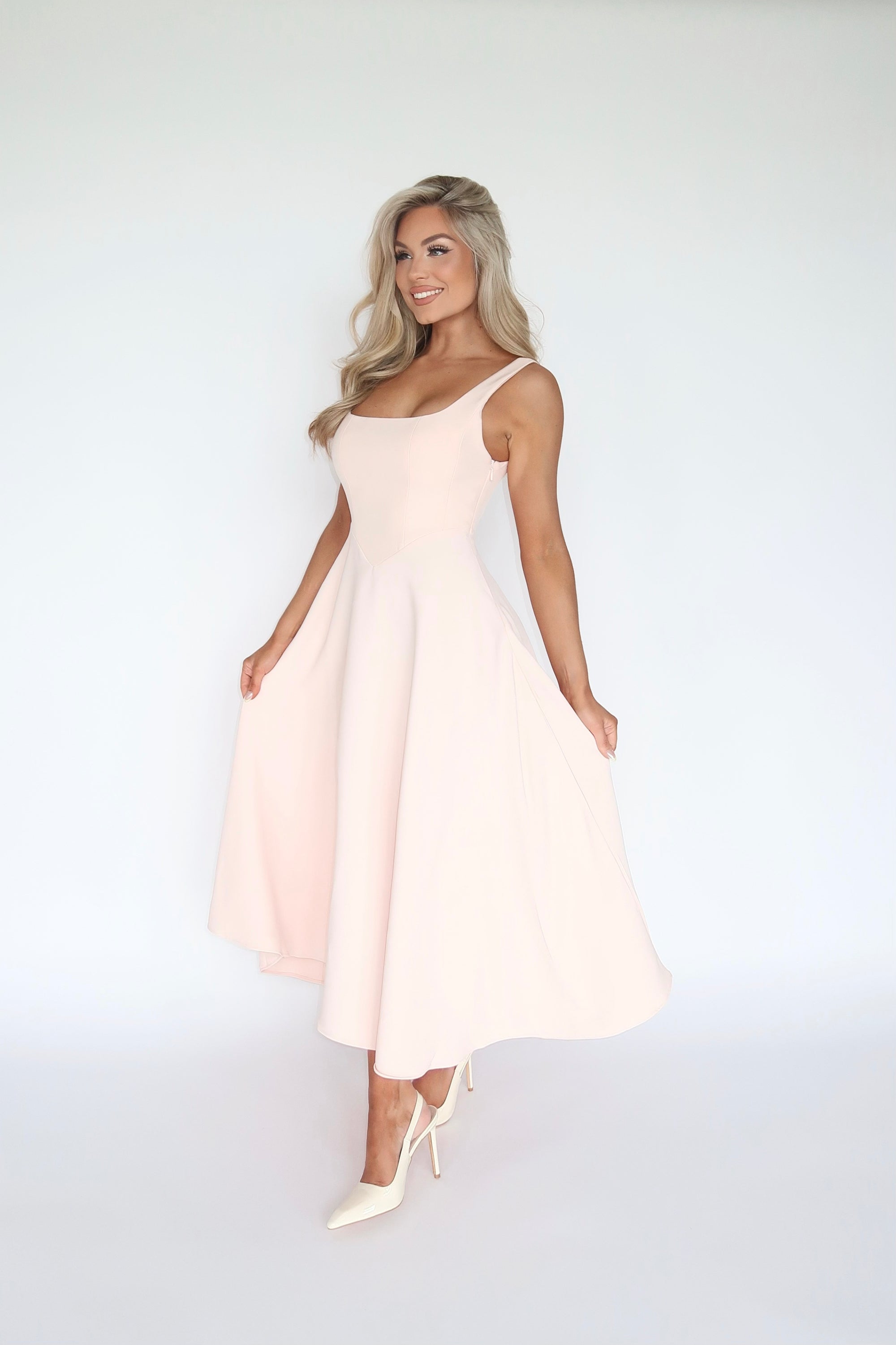 ROSALIND MUSE MIDI DRESS SOFT PINK
