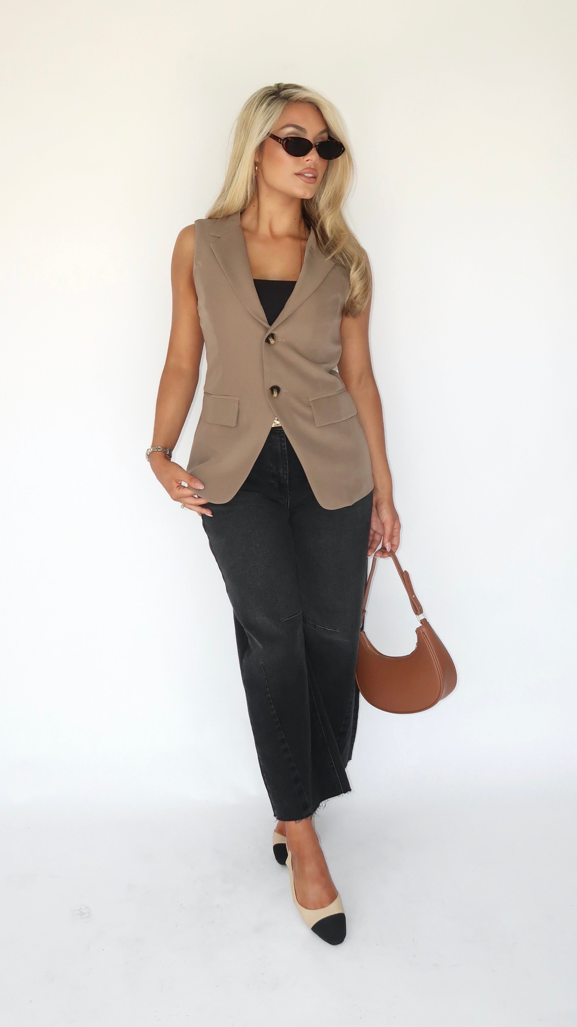 MILIAN MOCHA TAILORED VEST