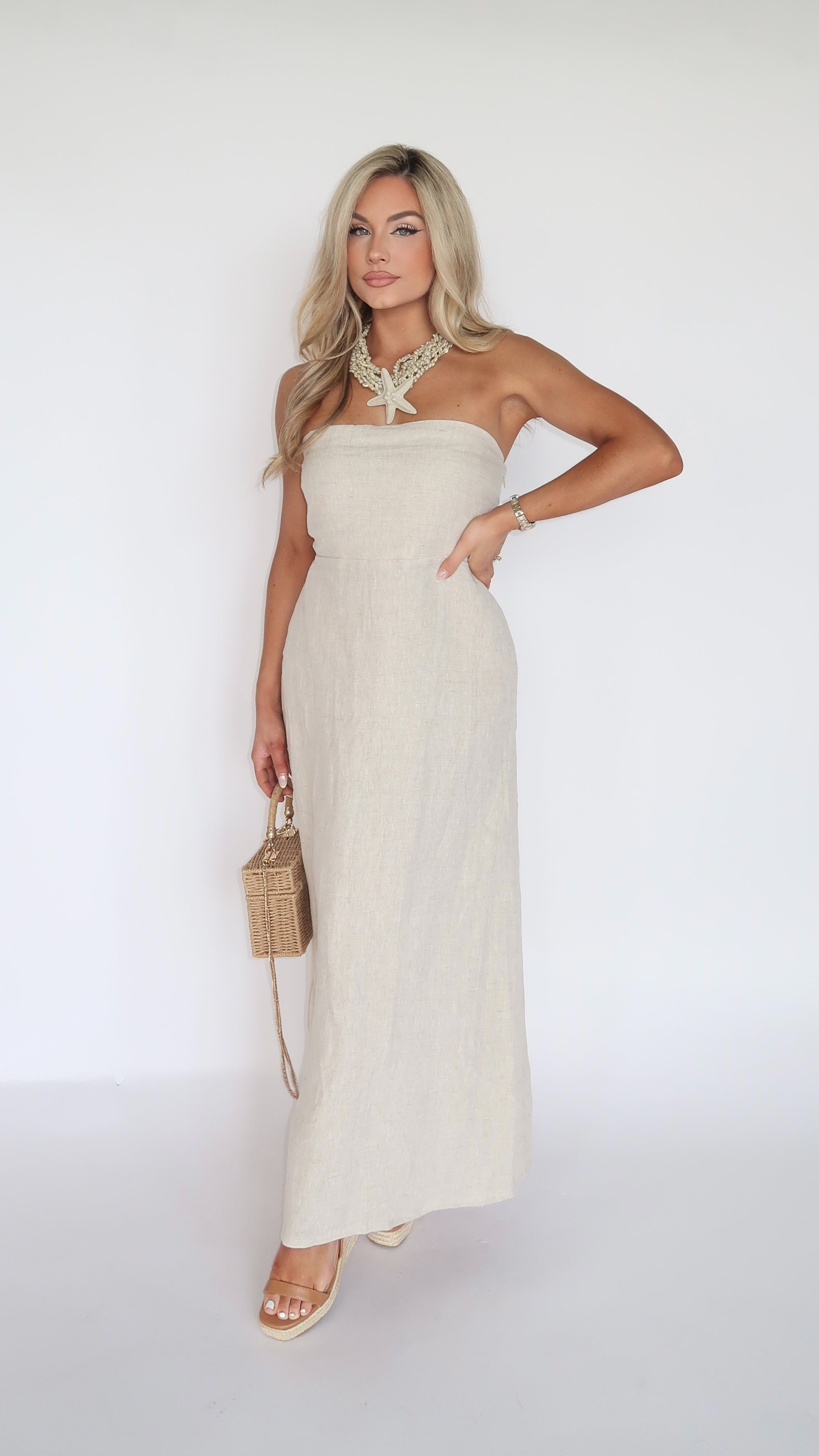 ISLA SANDS MAXI DRESS OATMEAL