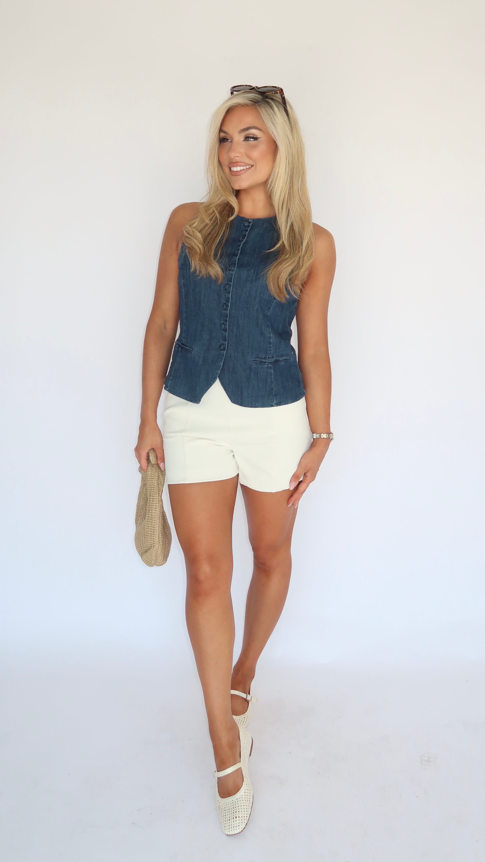 RUE DENIM VEST TOP