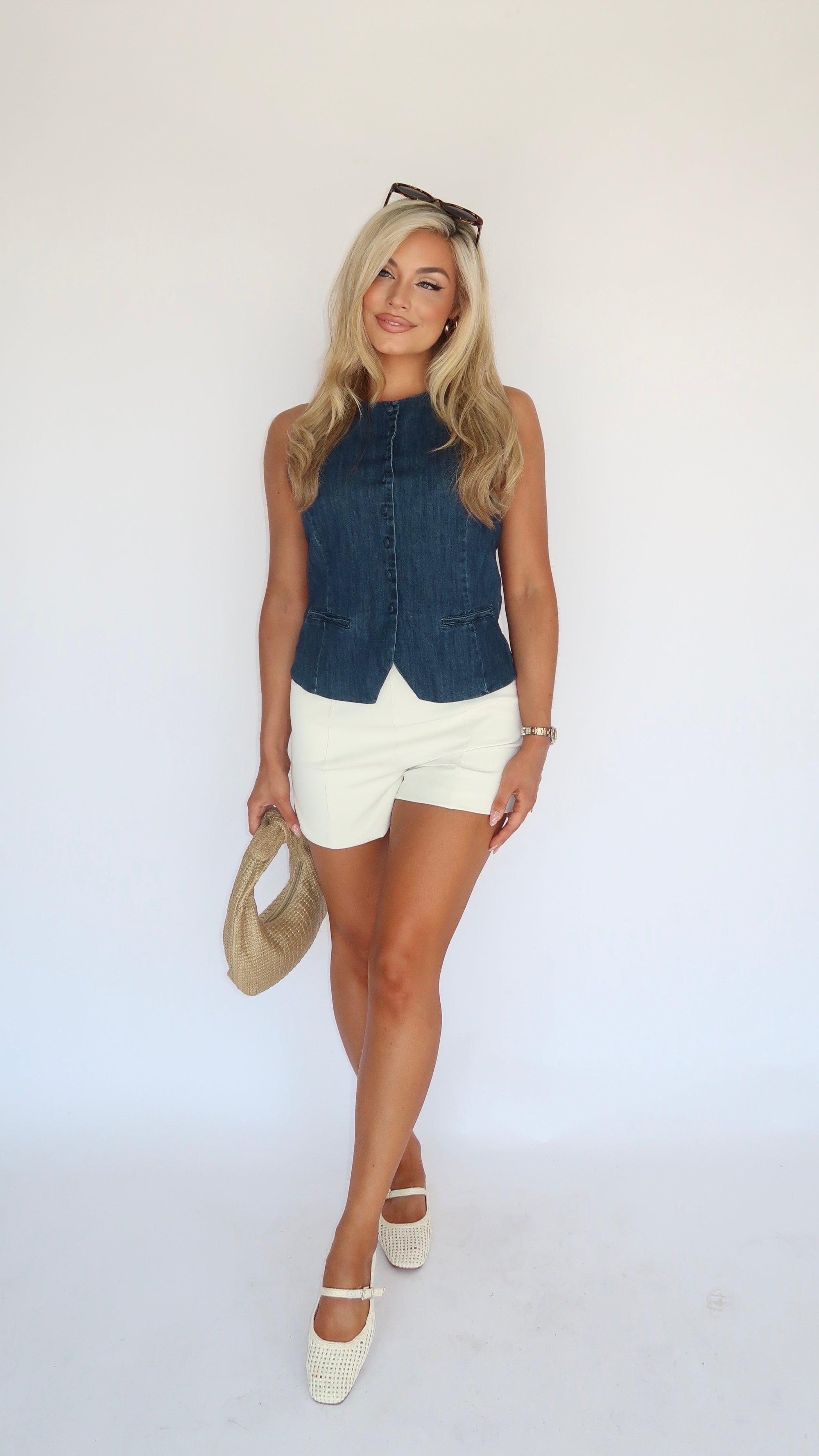 RUE DENIM VEST TOP