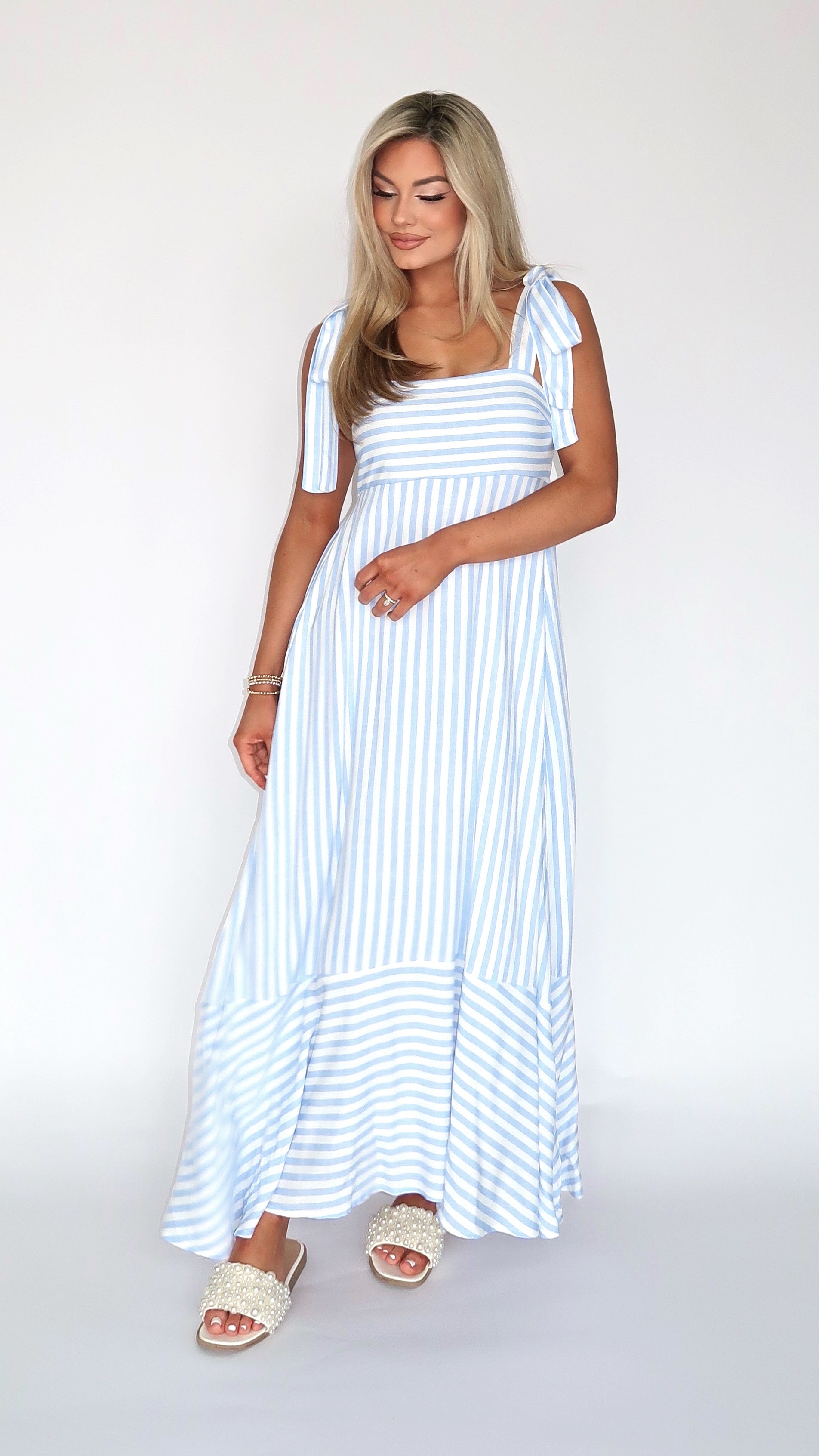 COASTLINE STRIPED MAXI DRESS