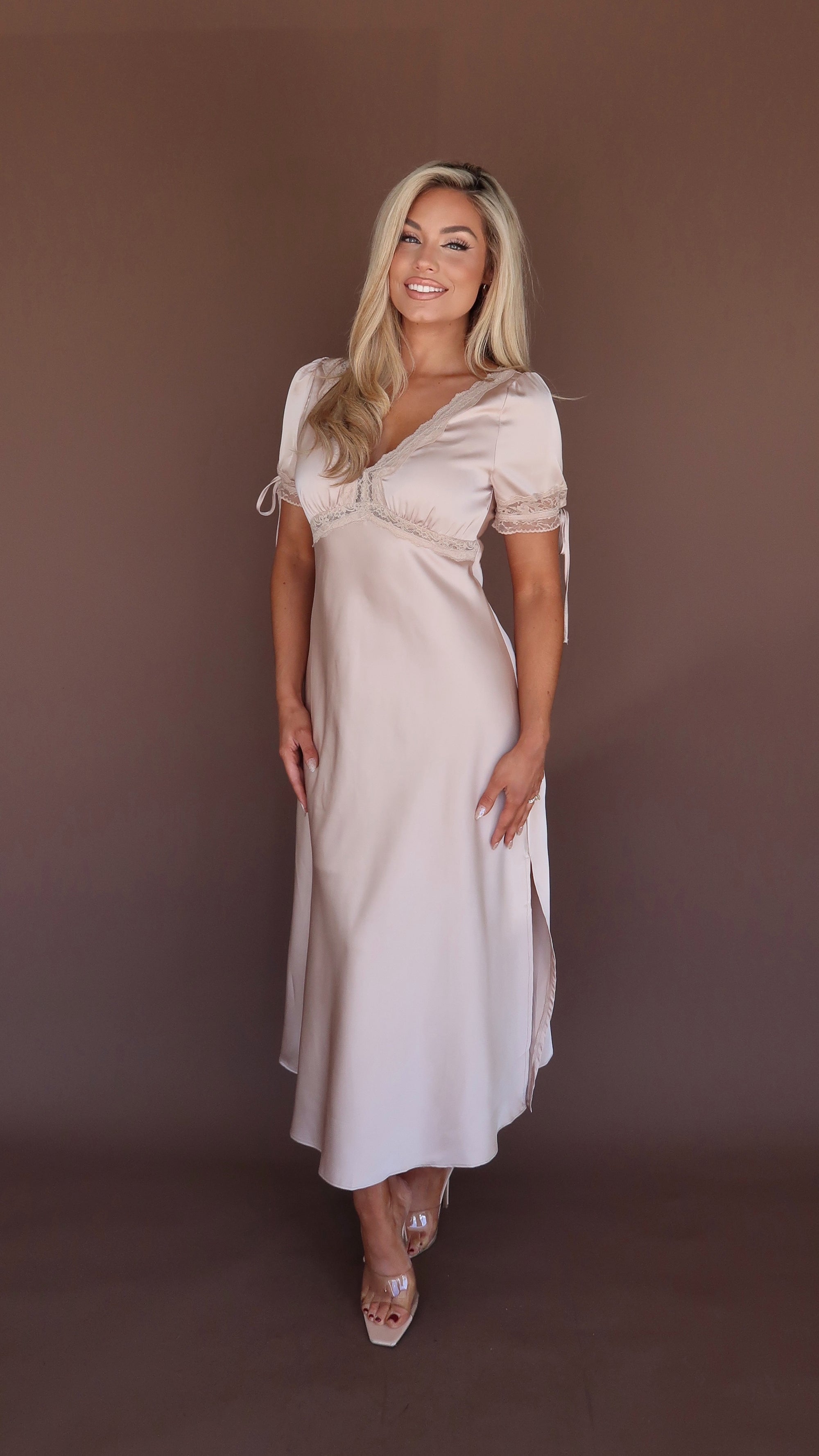 ROSALIE SATIN MIDI DRESS