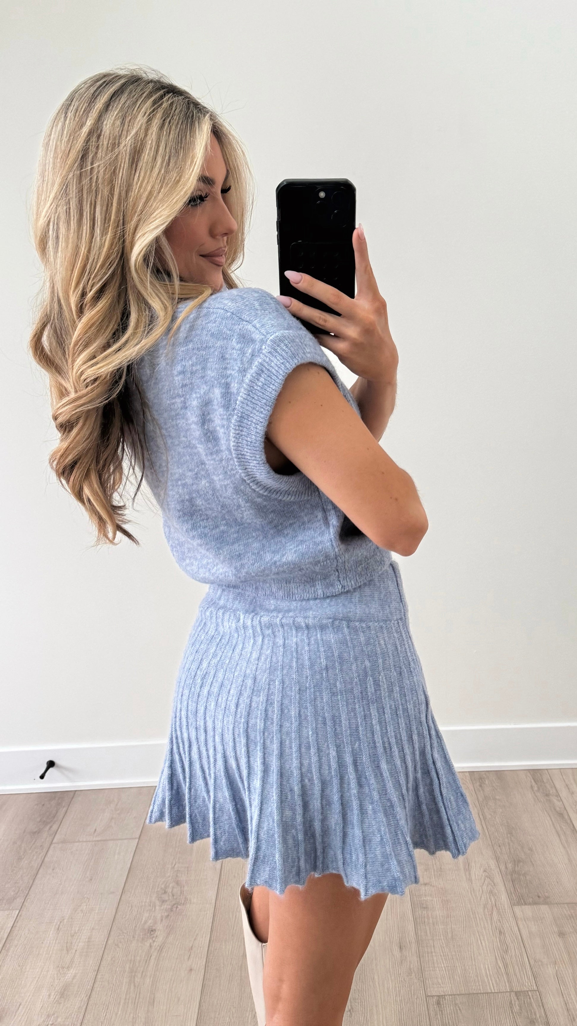 ARIA TURTLENECK SWEATER TOP DUSTY BLUE