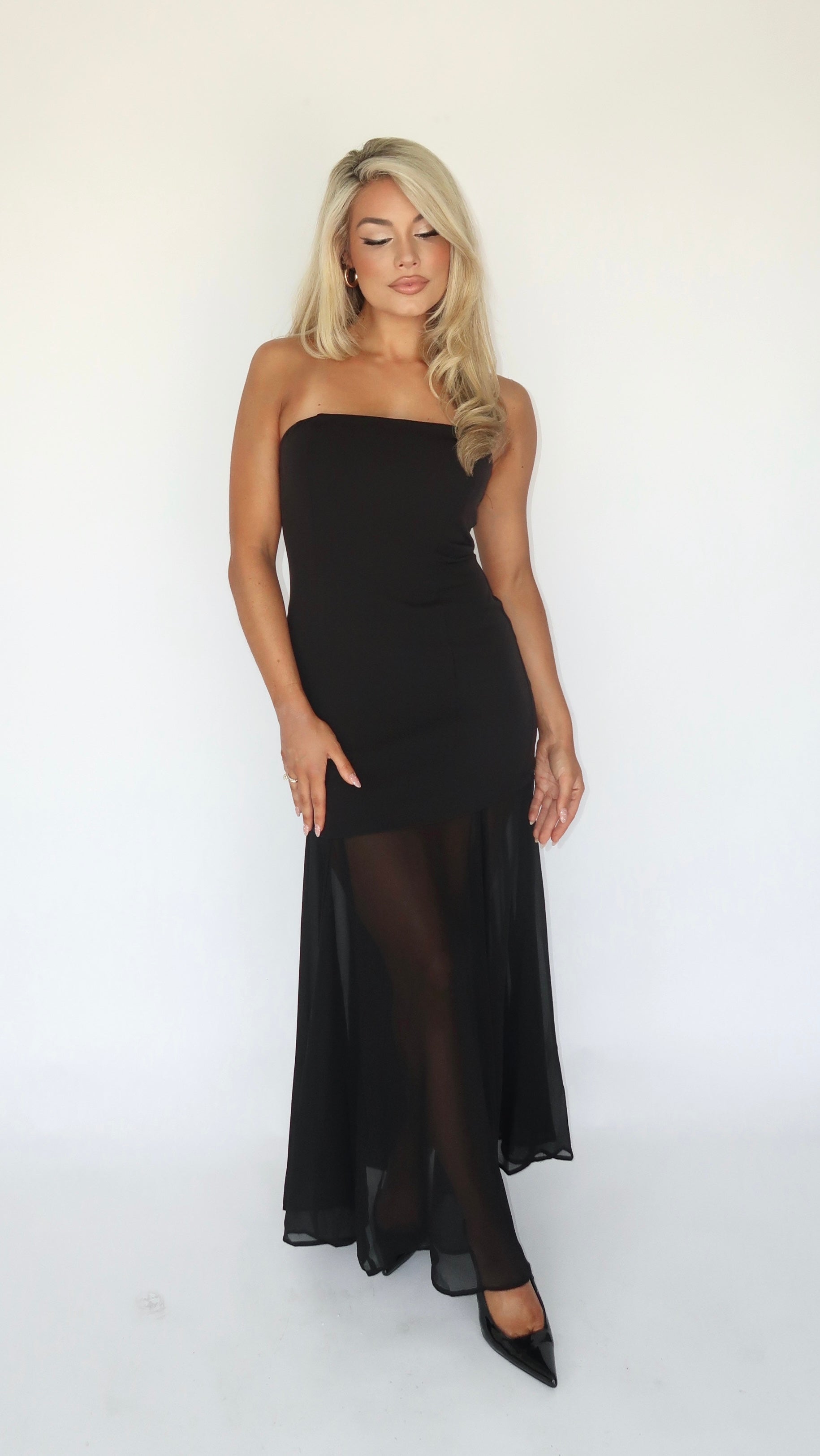 LAURYN STRAPLESS MAXI DRESS BLACK