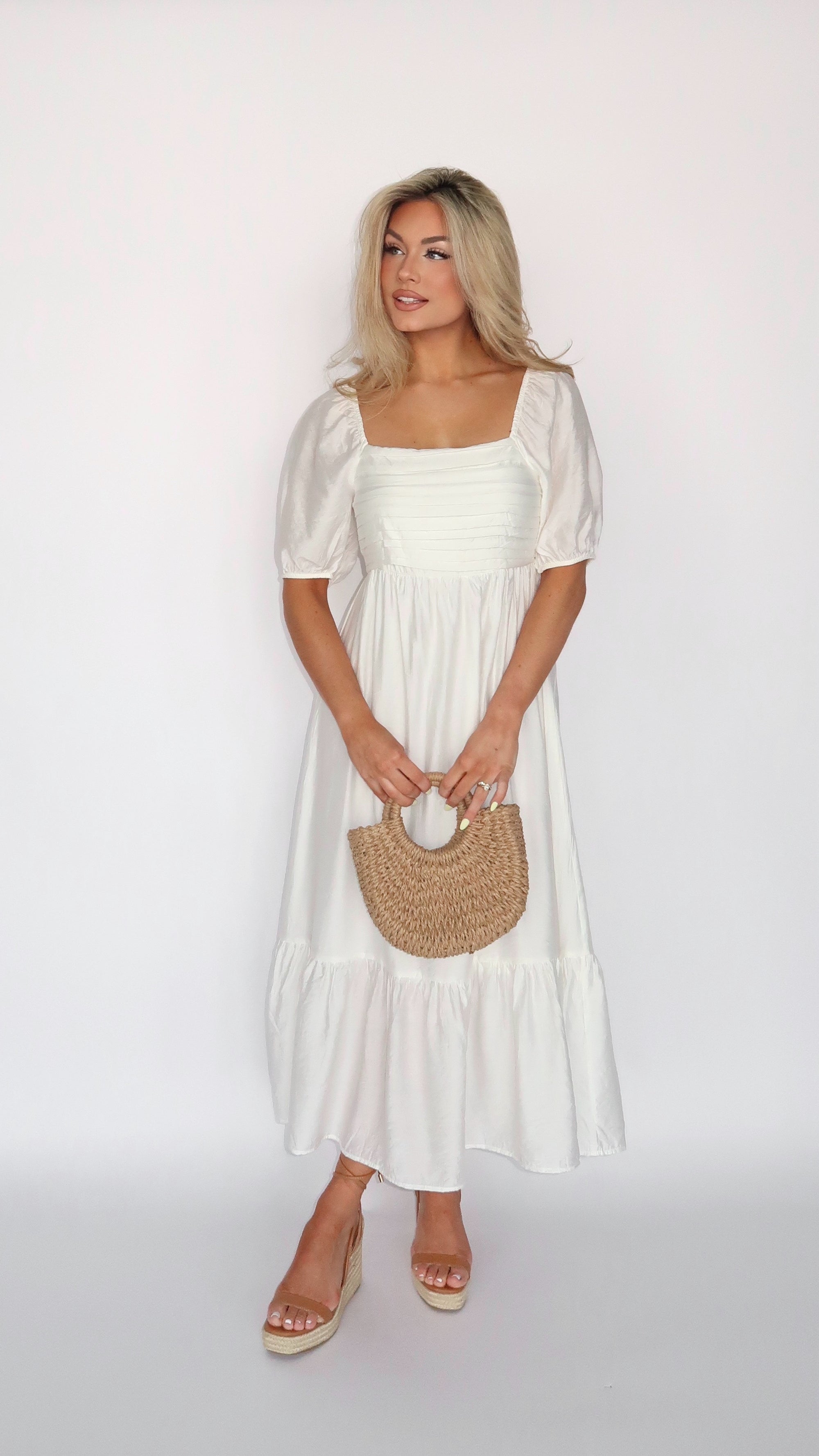 JOSIE WHITE MIDI DRESS