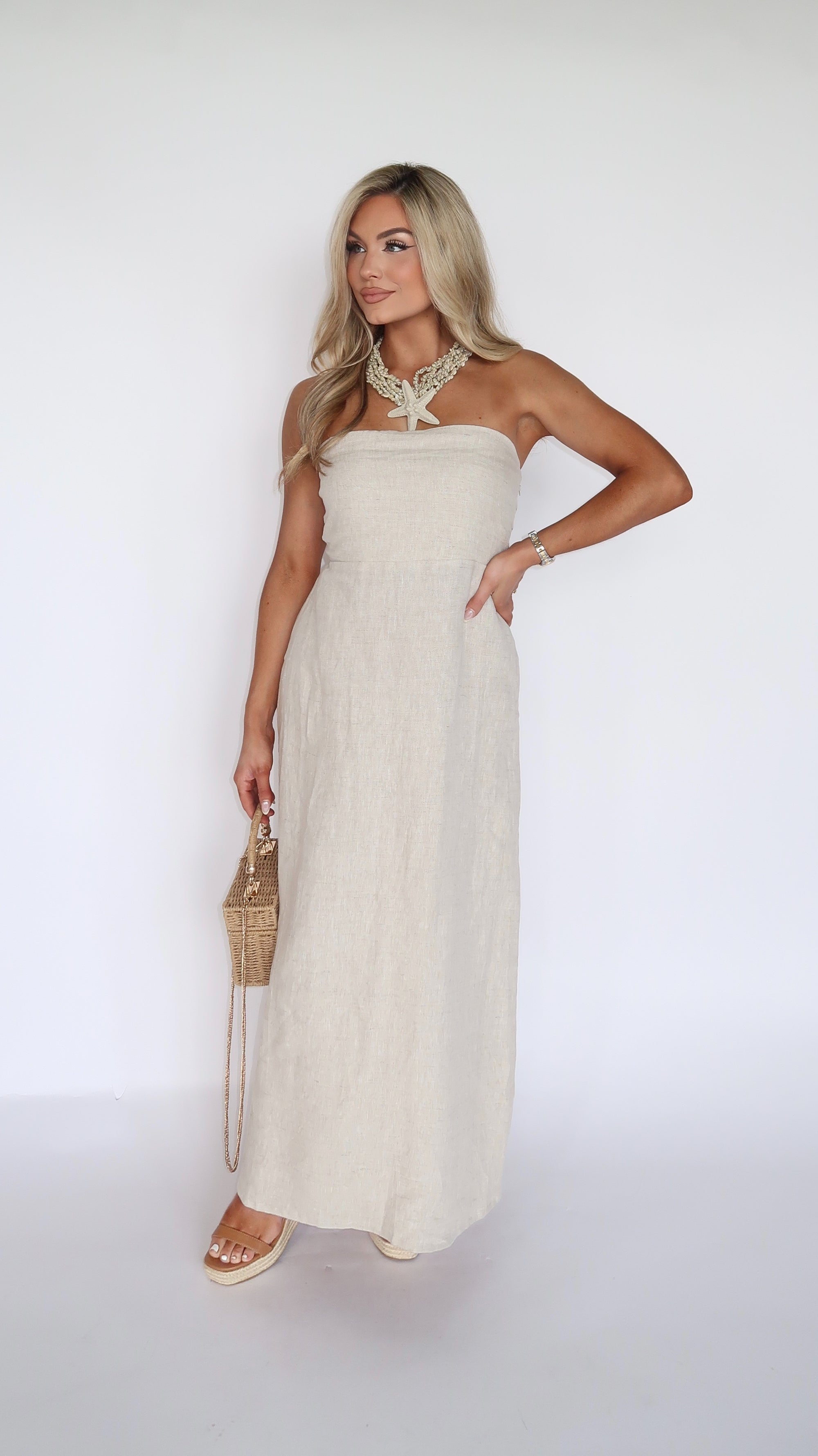 ISLA SANDS MAXI DRESS OATMEAL