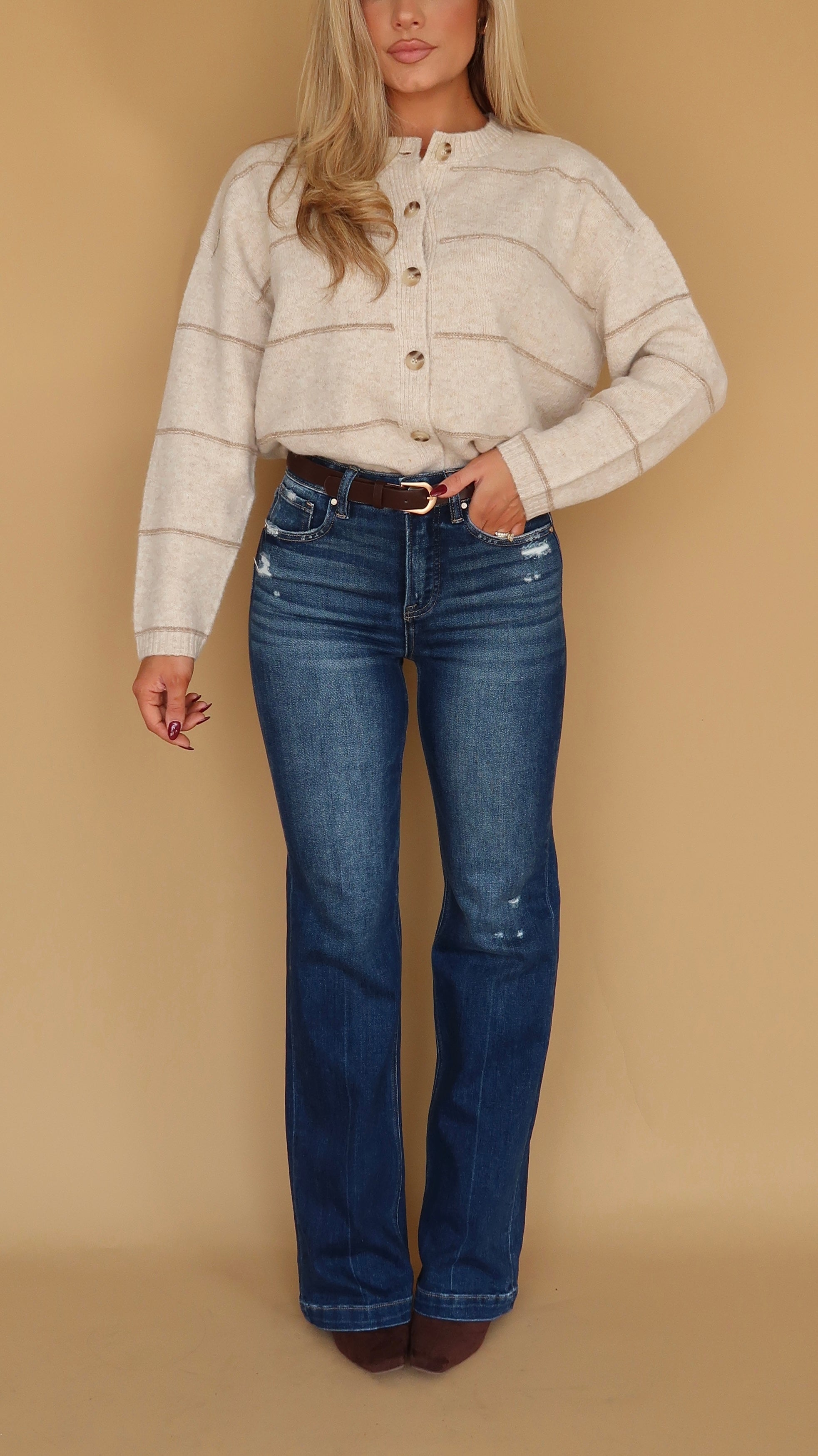 ODETTE HIGH WAISTED STRAIGHT DISTRESSED DENIM