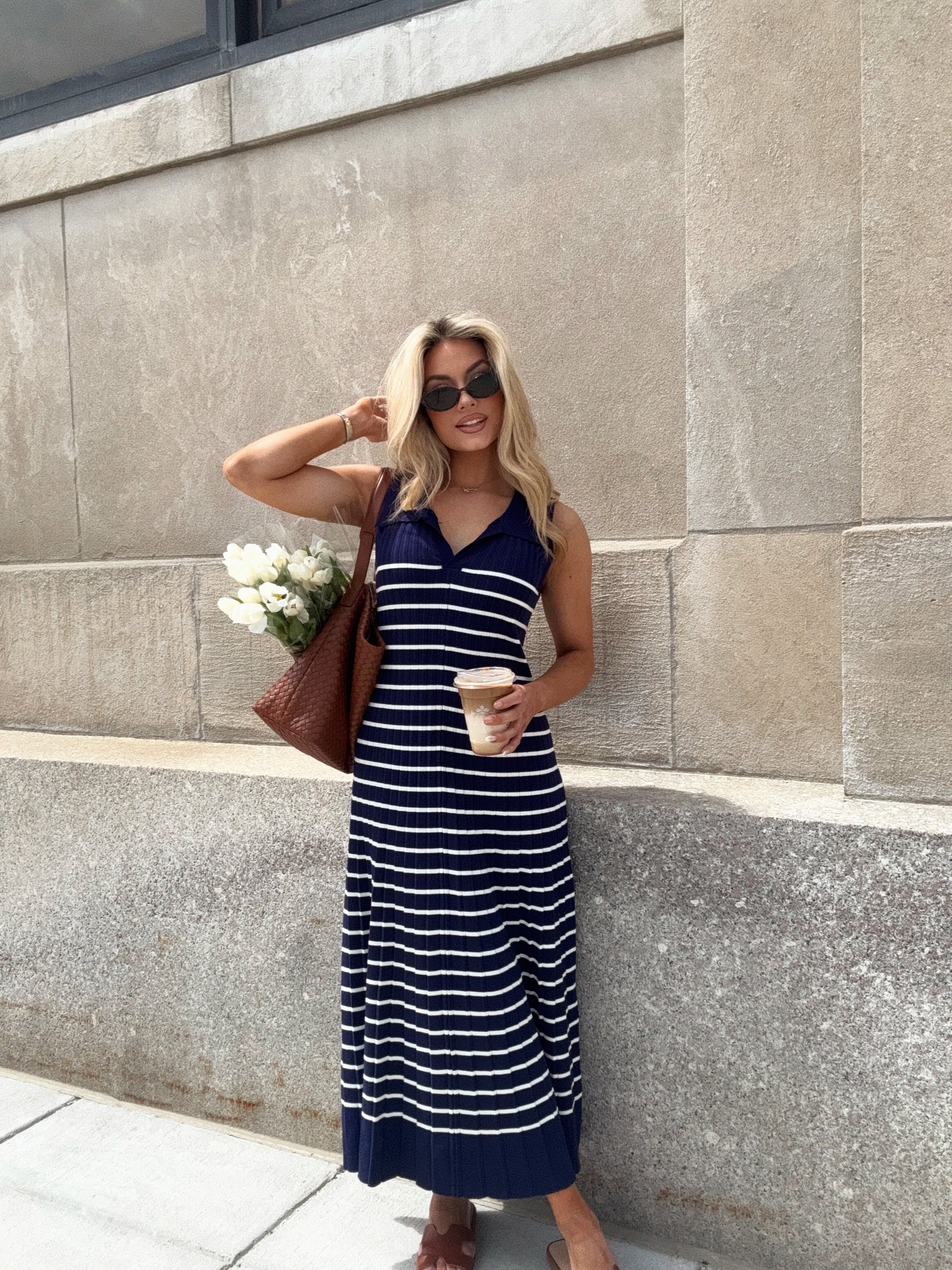 LUCY STRIPED MAXI DRESS