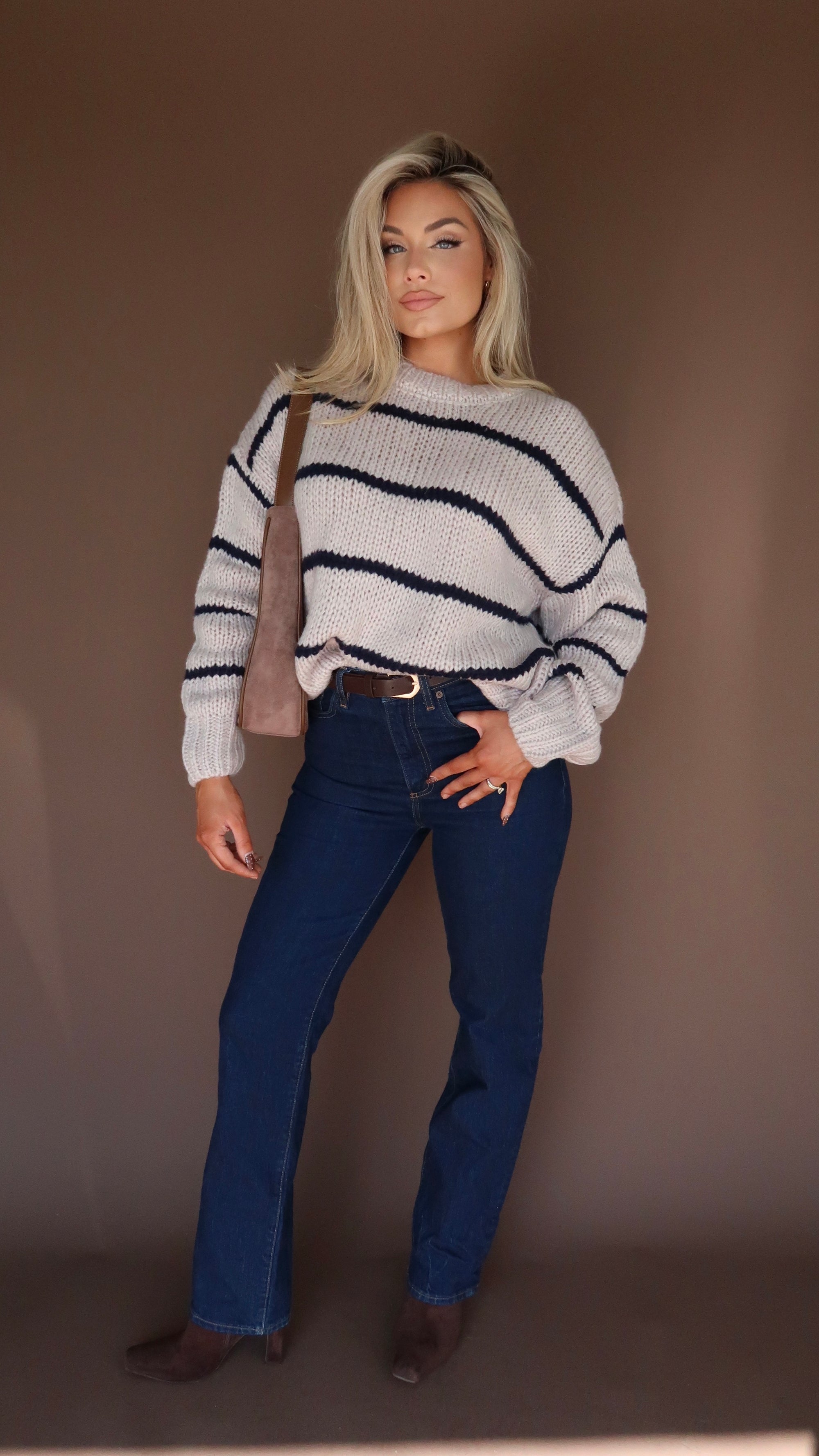 WOODLEY KNIT SWEATER BLACK/GREY