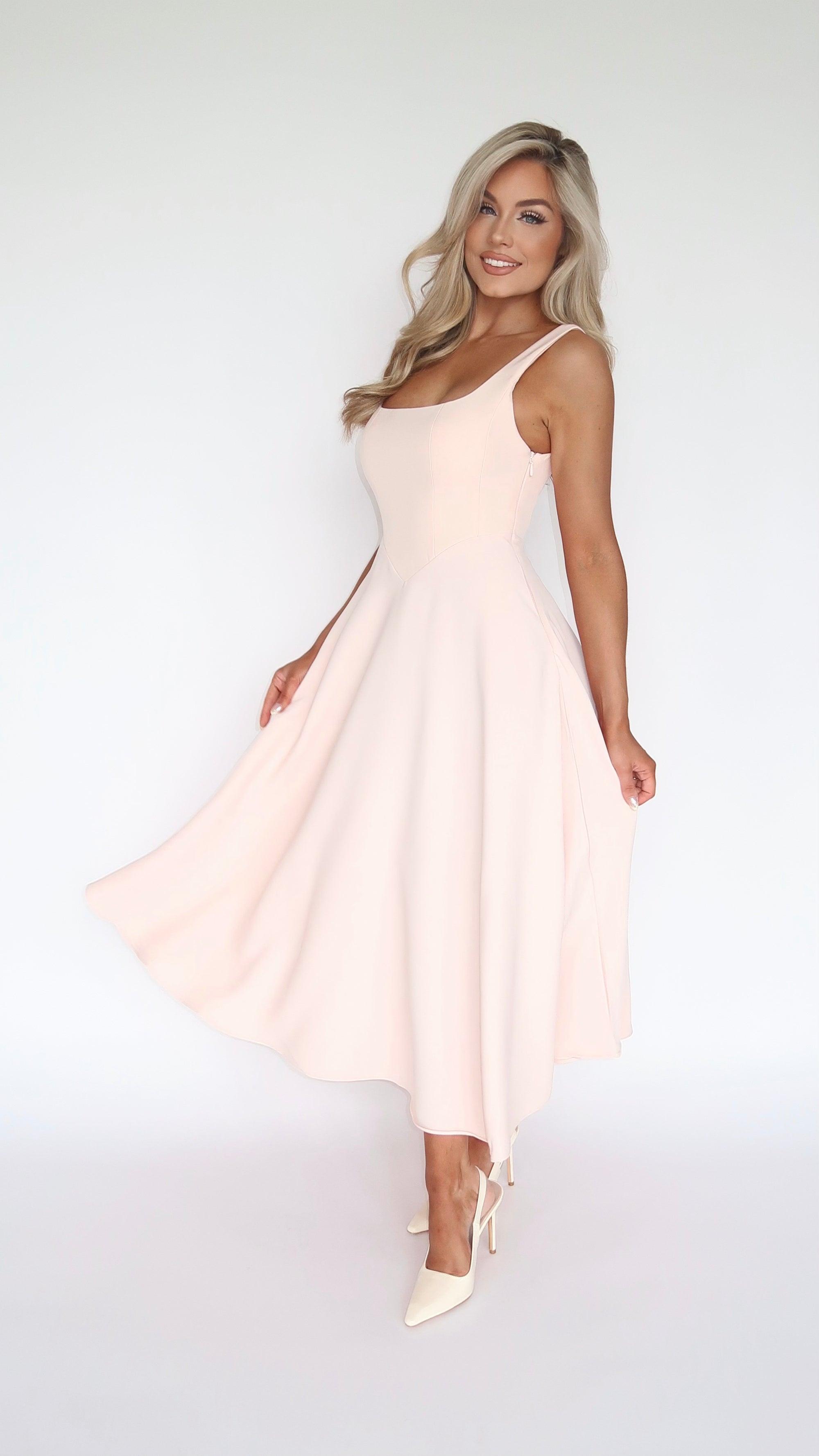 ROSALIND MUSE MIDI DRESS SOFT PINK