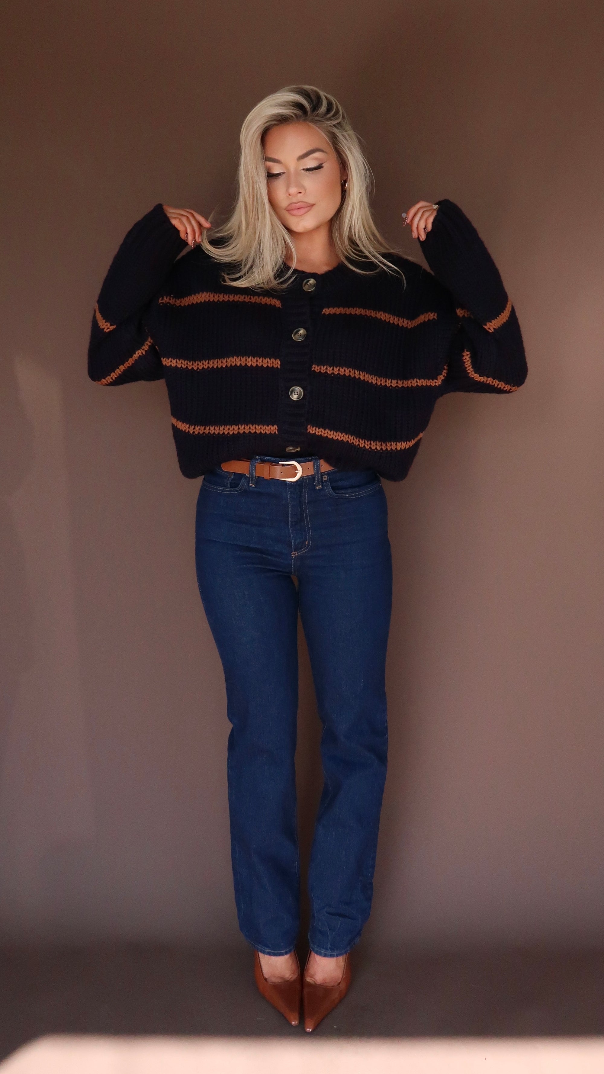 PENNIE STRIPED CARDIGAN