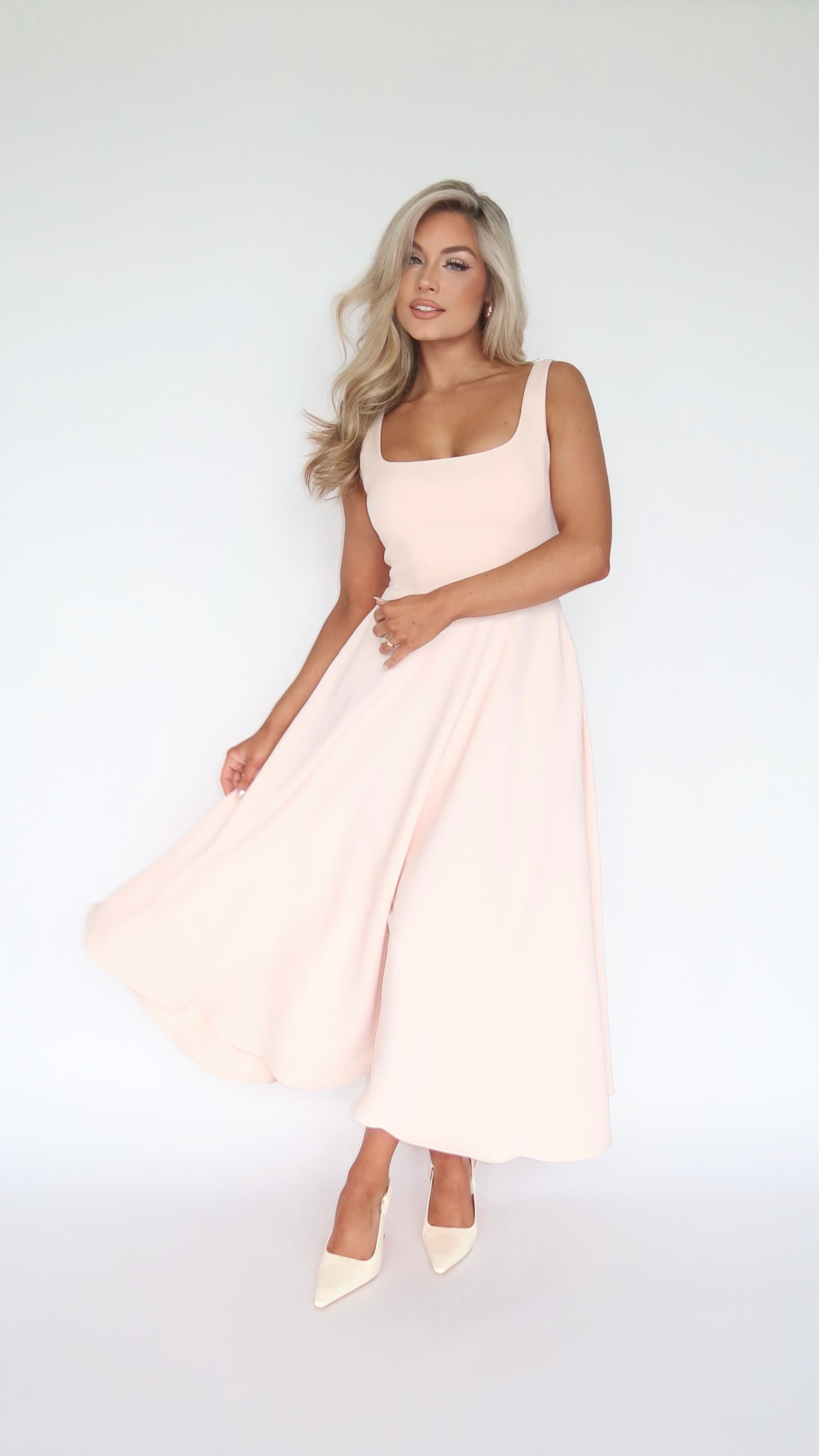 ROSALIND MUSE MIDI DRESS SOFT PINK